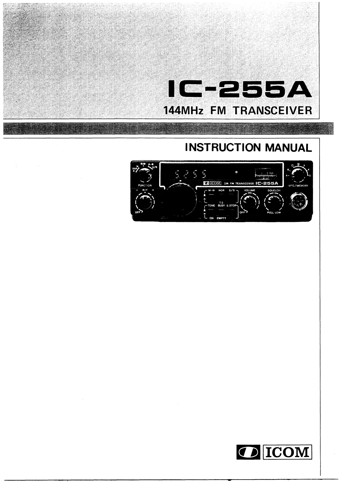 Icom IC-255A User Manual