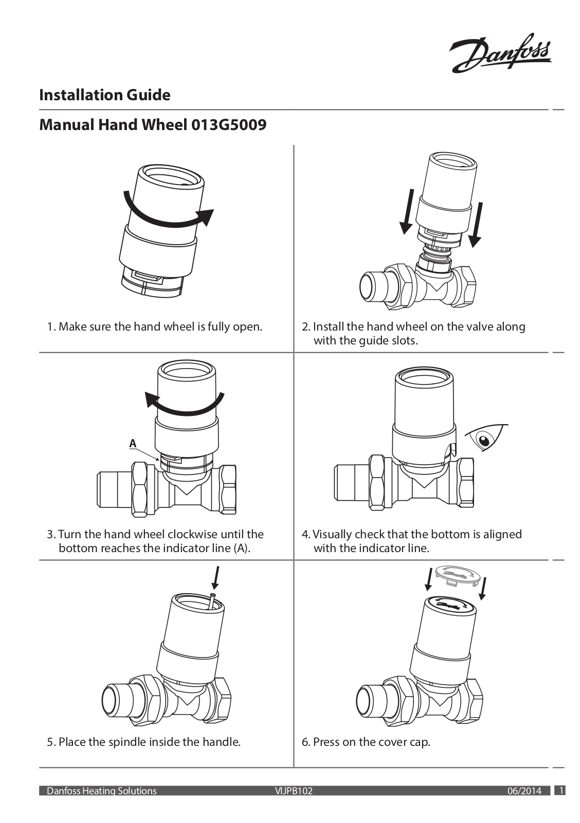 Danfoss 013G5009 Installation guide