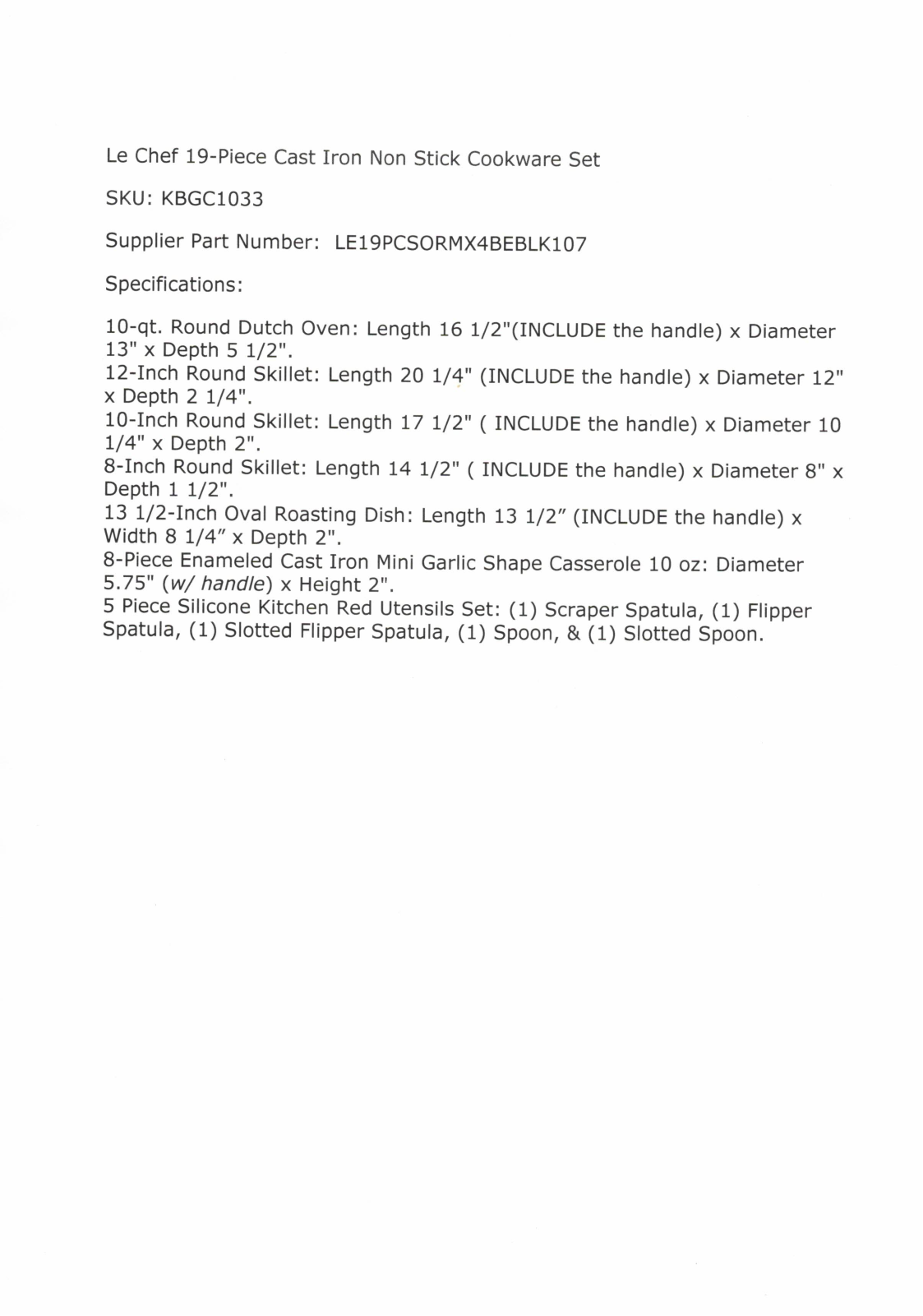 Le Chef KBGC1032 Specifications - ManualMachine.com
