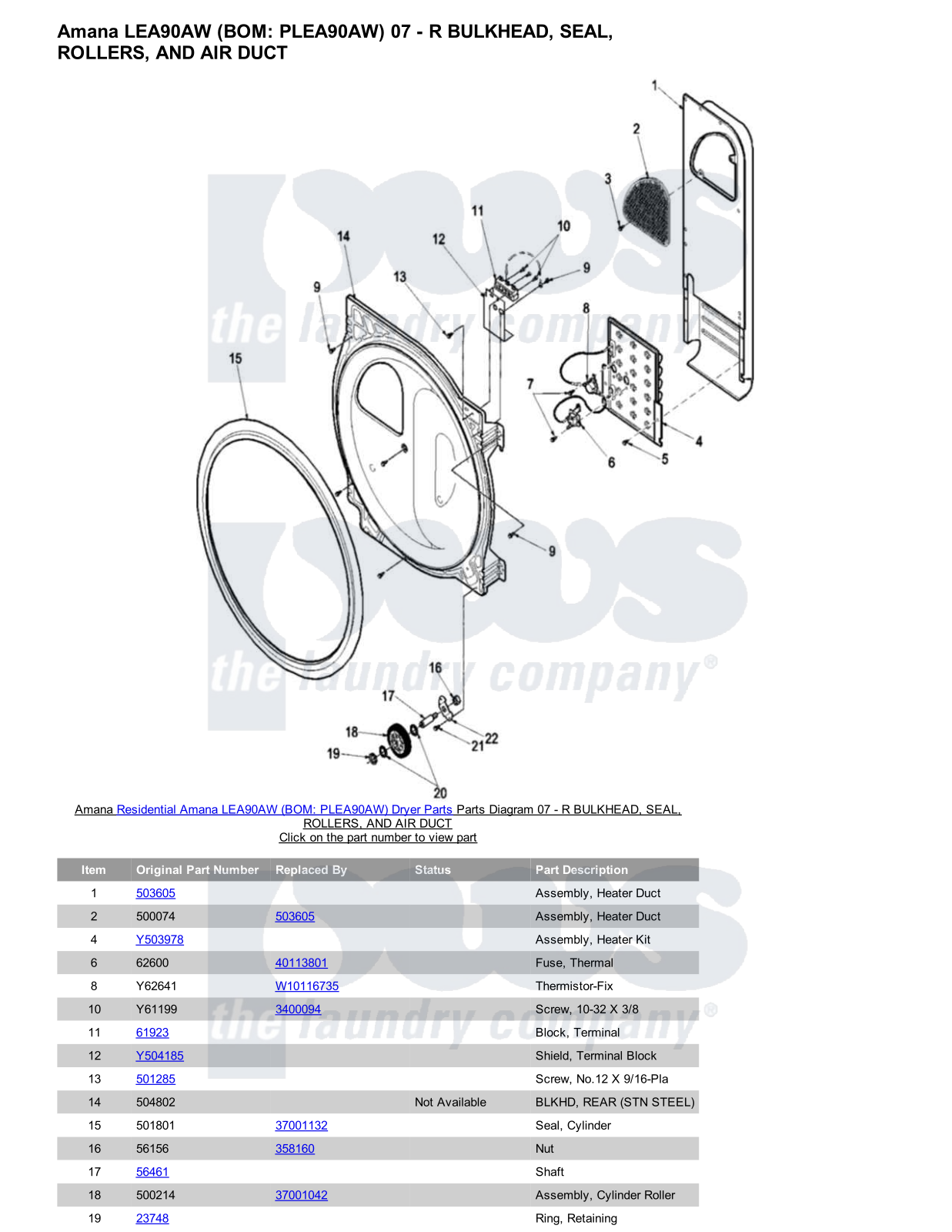 Amana LEA90AW Parts Diagram