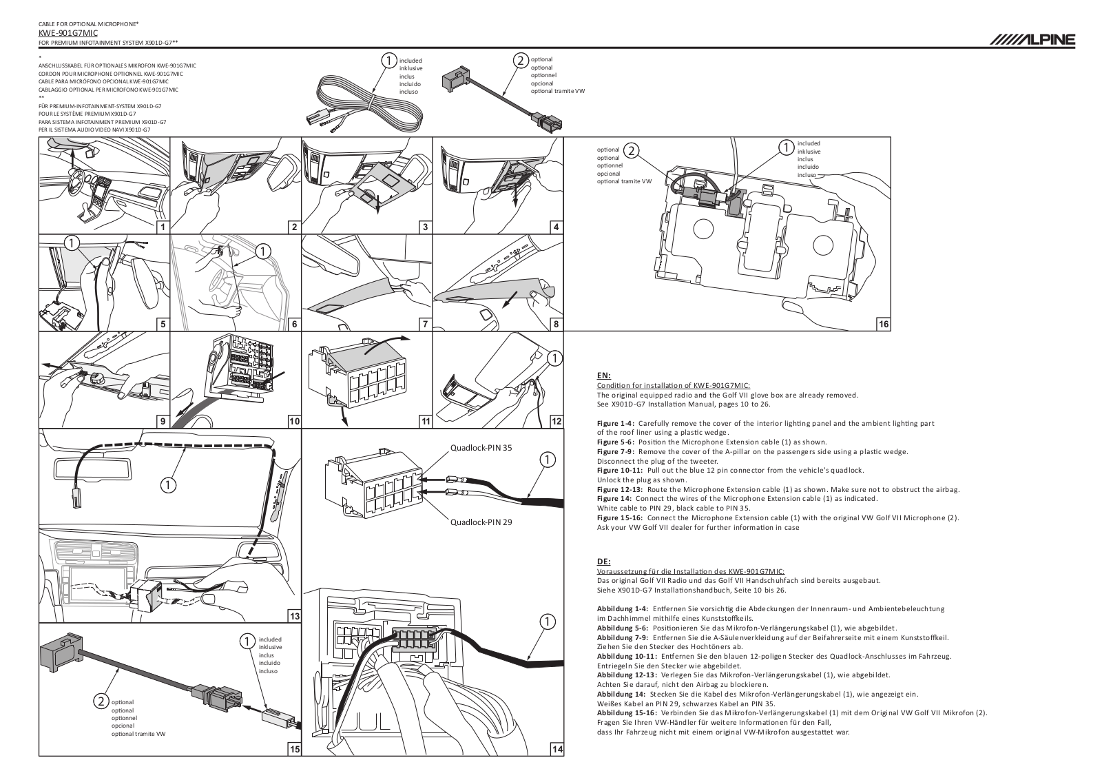 Alpine KWE-901G7MIC User Manual