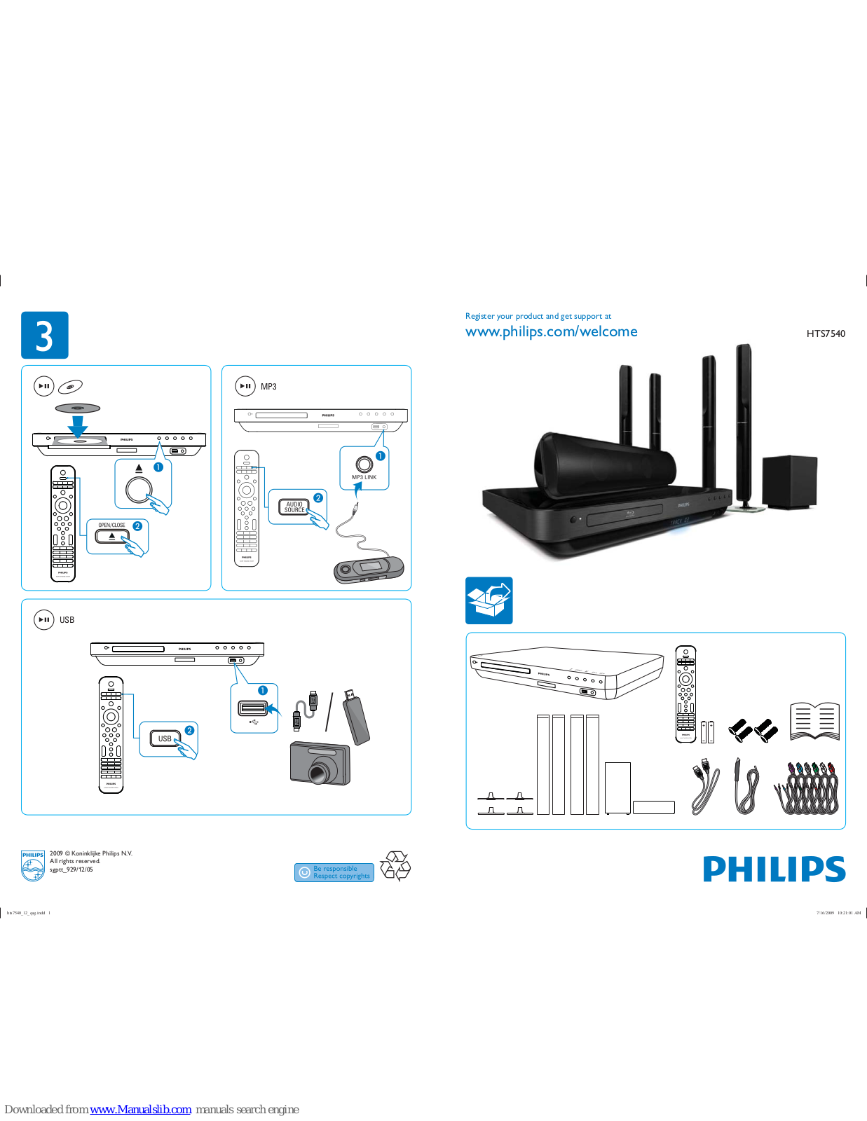 Philips HTS7540/12, HTS7540 User Manual