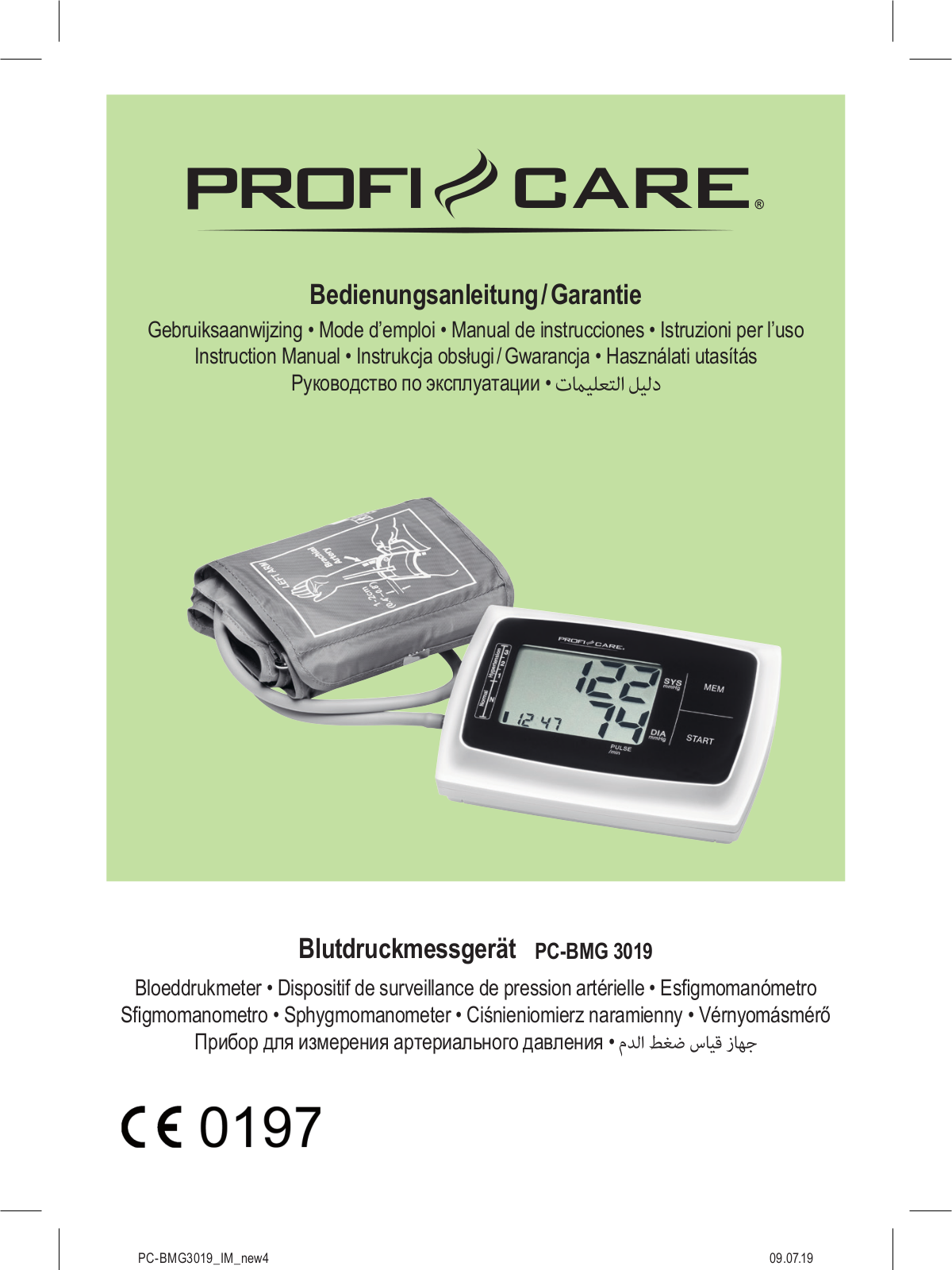 PROFICARE PCBMG3019 User Manual