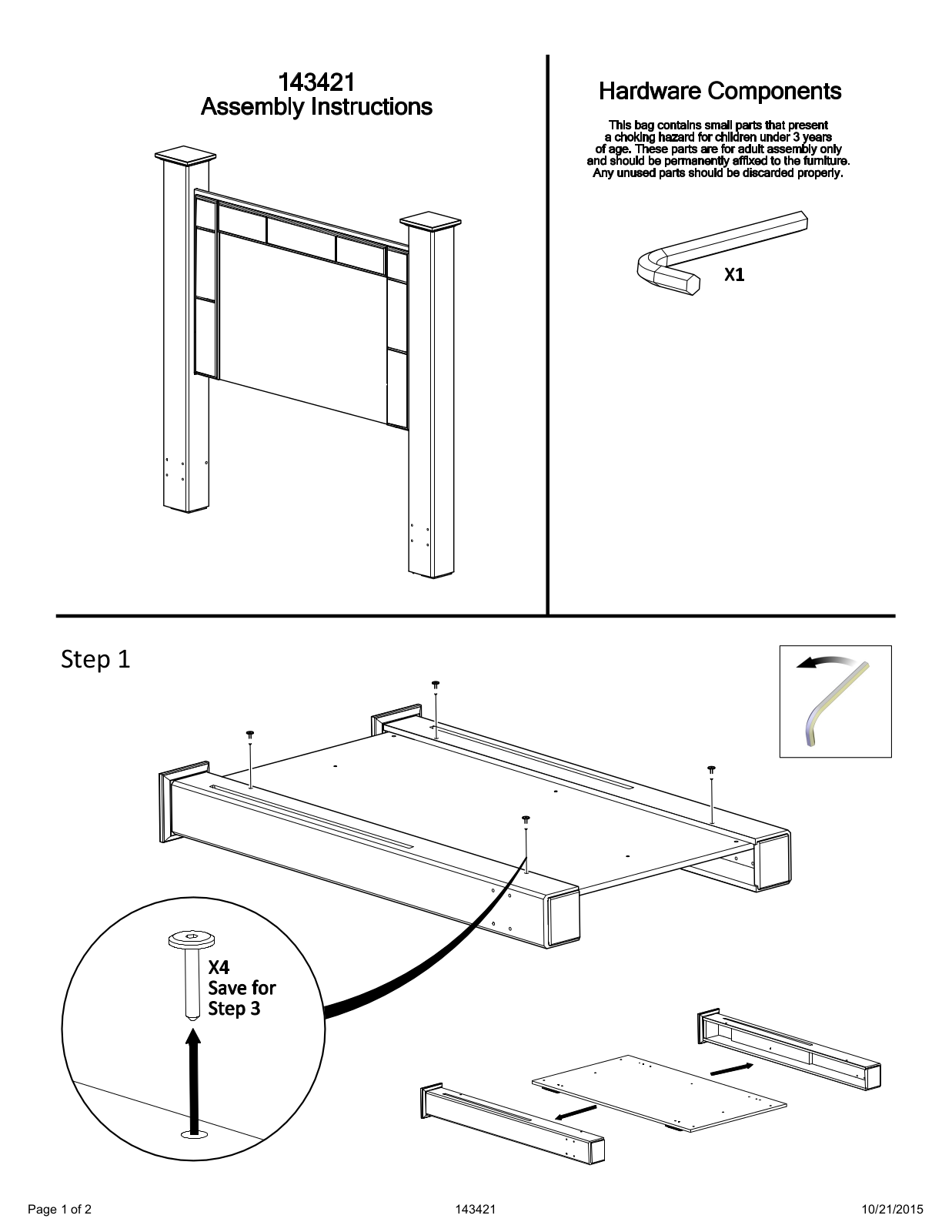 Ashley B555676498 Assembly Guide