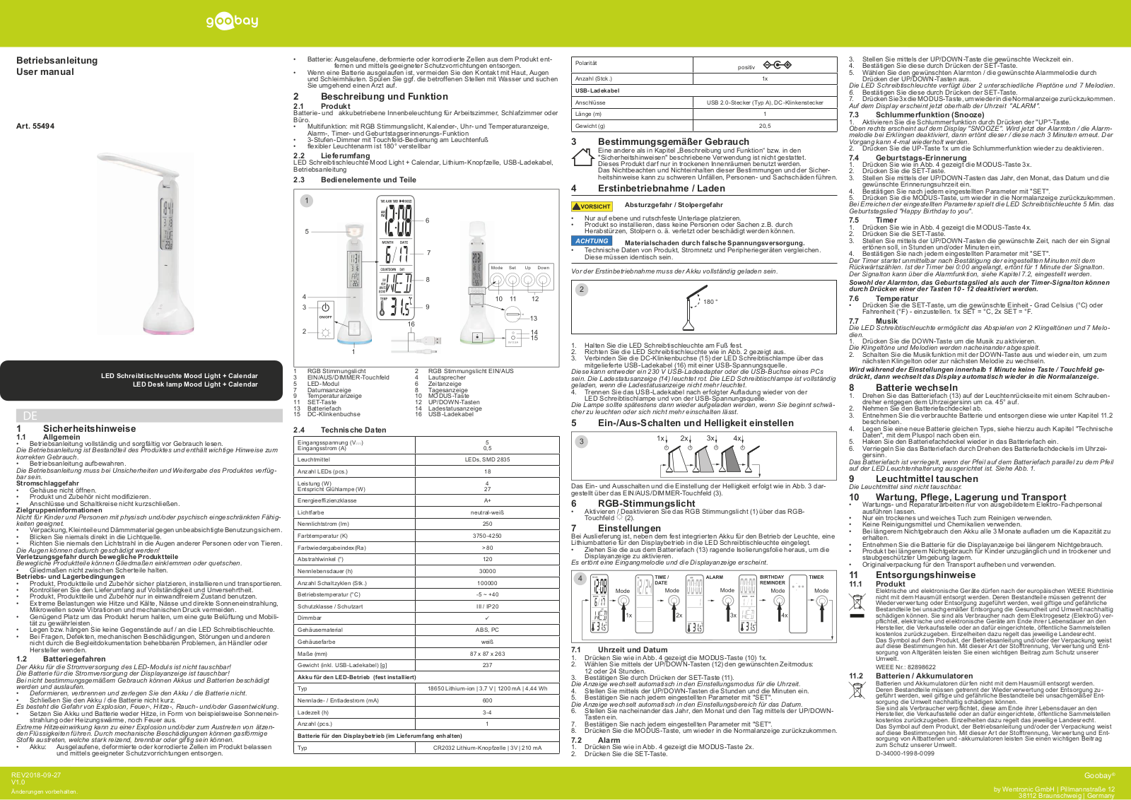 Goobay 55494 User manual