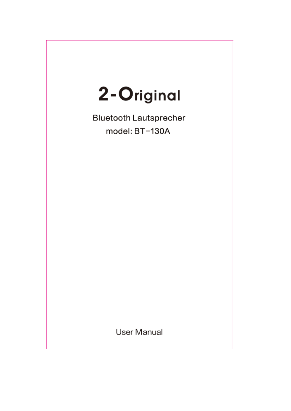 IMG BT 130A User Manual