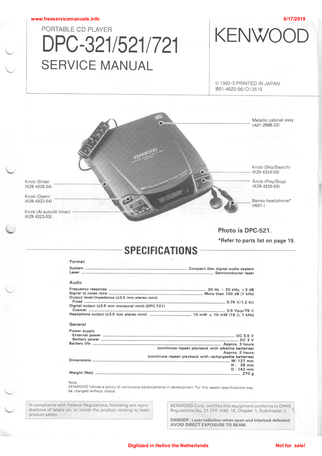 KENWOOD DPC-321, DPC-521, DPC-721 User Manual