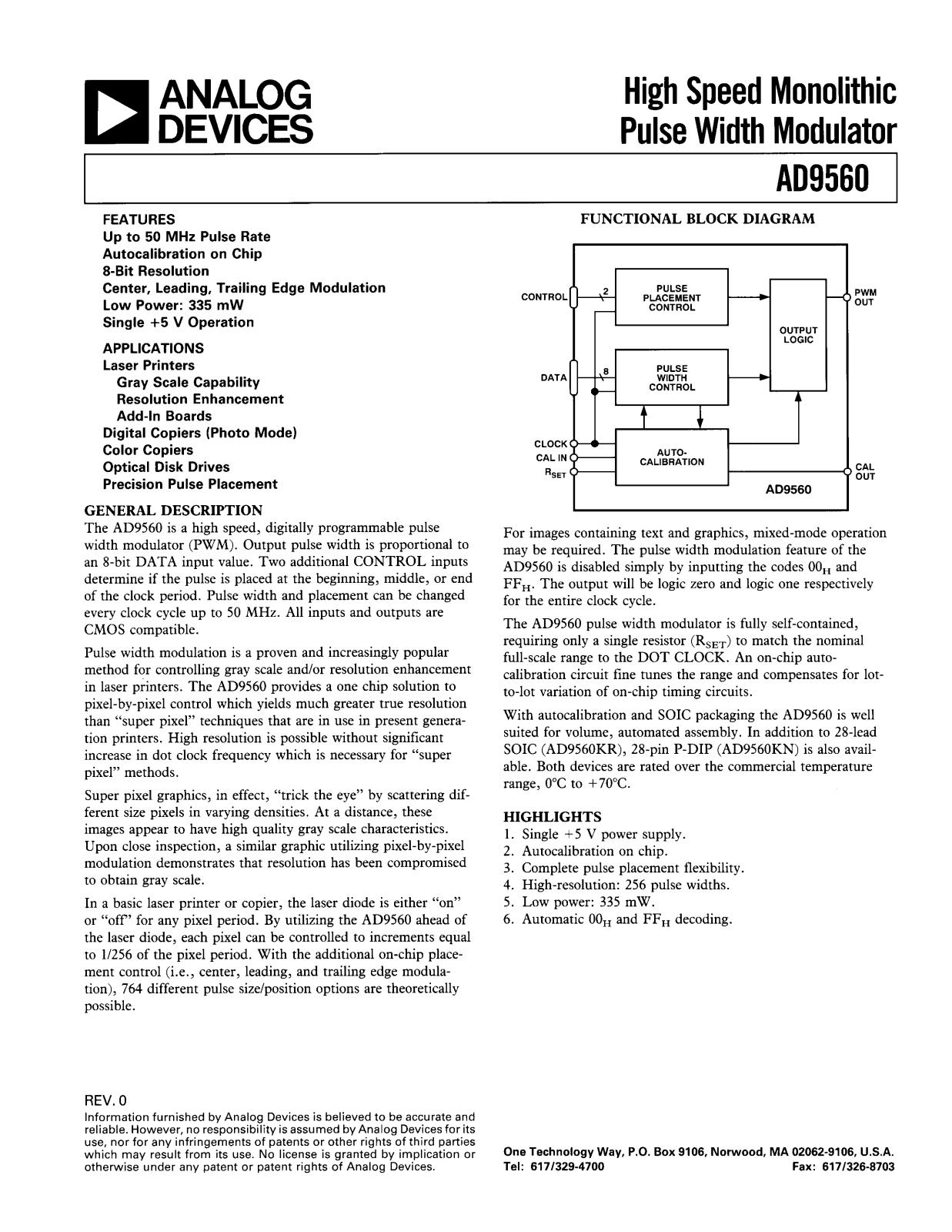 Analog Devices ad9560 Datasheet