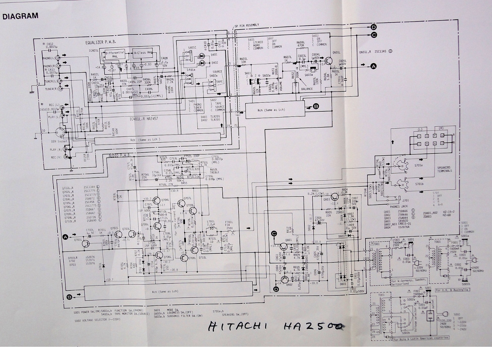 Hitachi HA-2500 Schematic