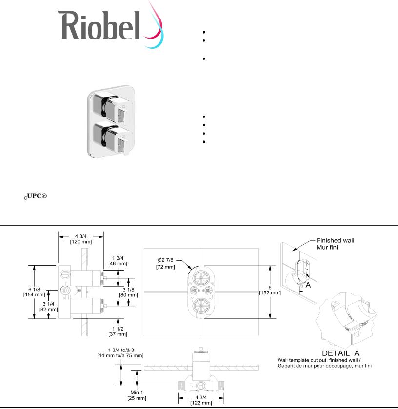 Riobel EQ88C Specifications