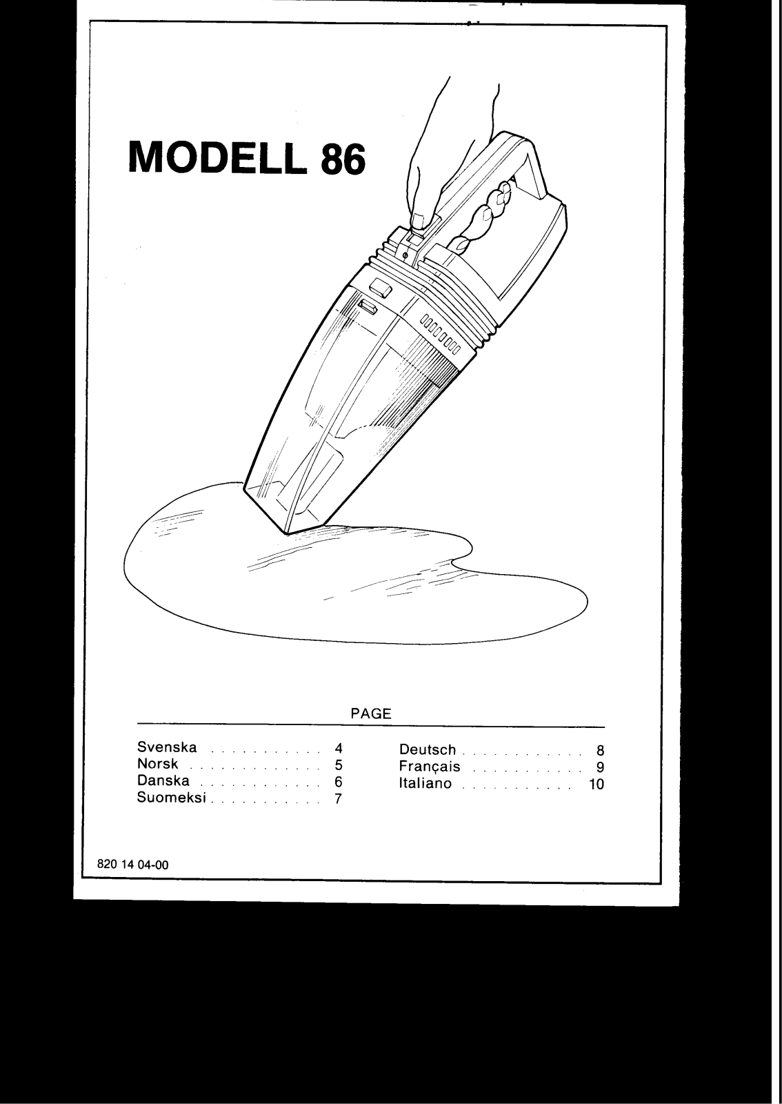 Volta U86A, U86 User Manual