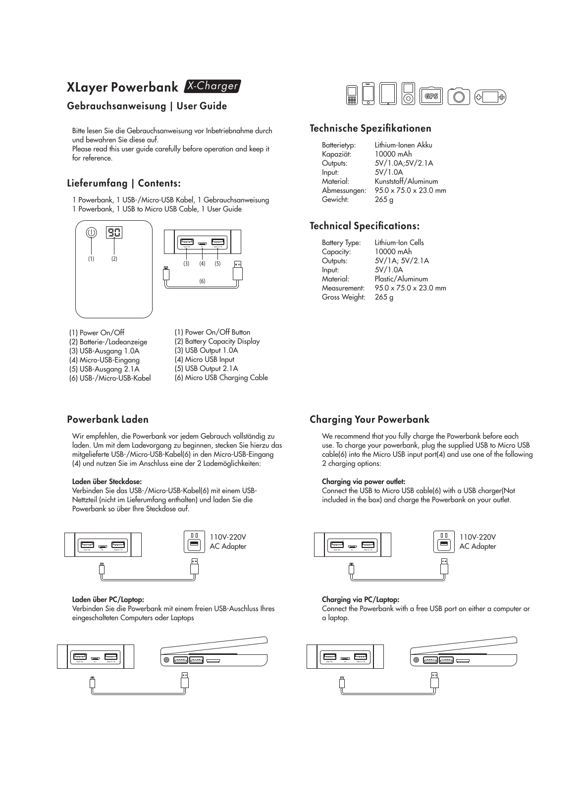 Xlayer Powerbank X-Charger User Guide