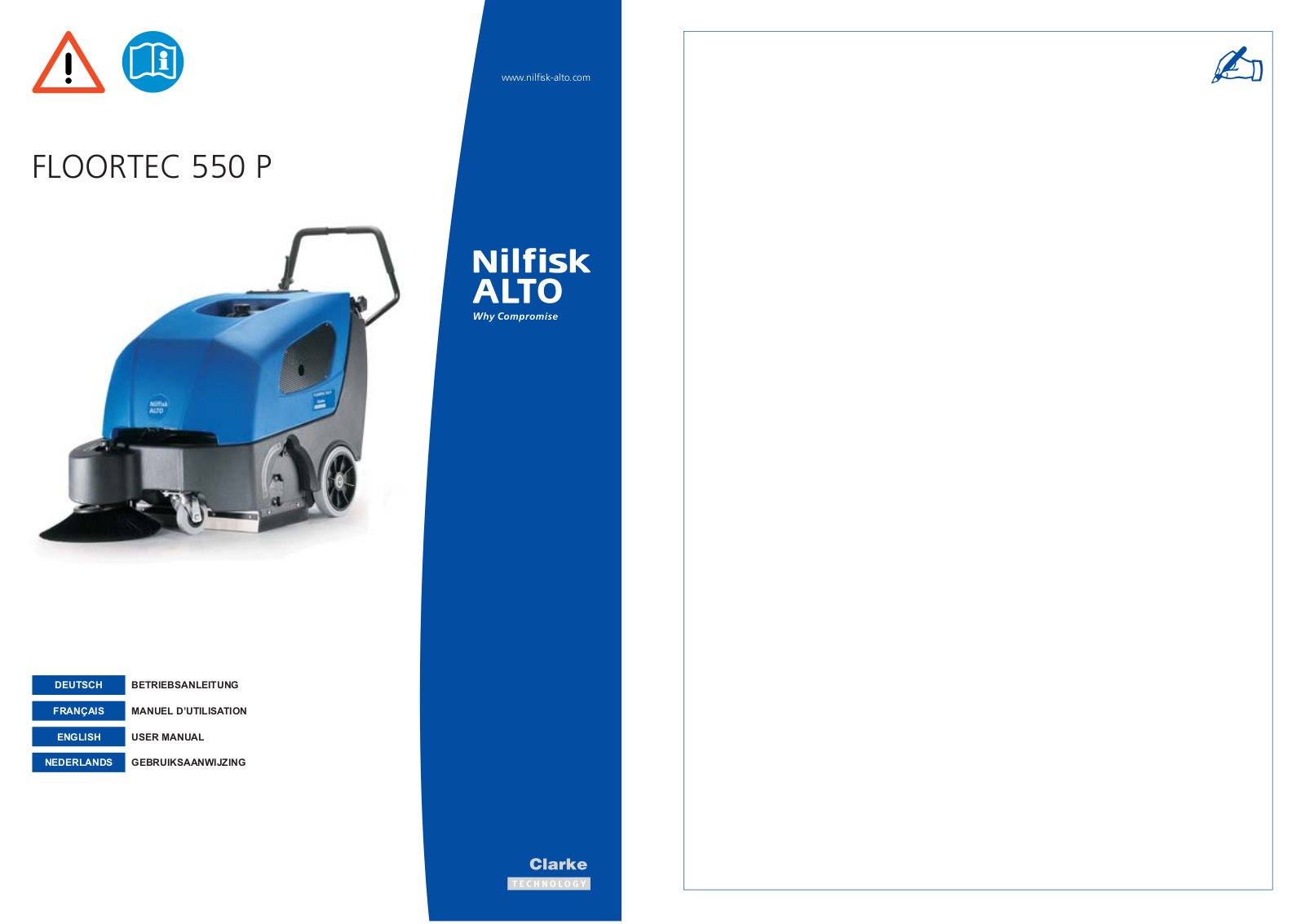 Nilfisk FLOORTEC 550 P User Manual