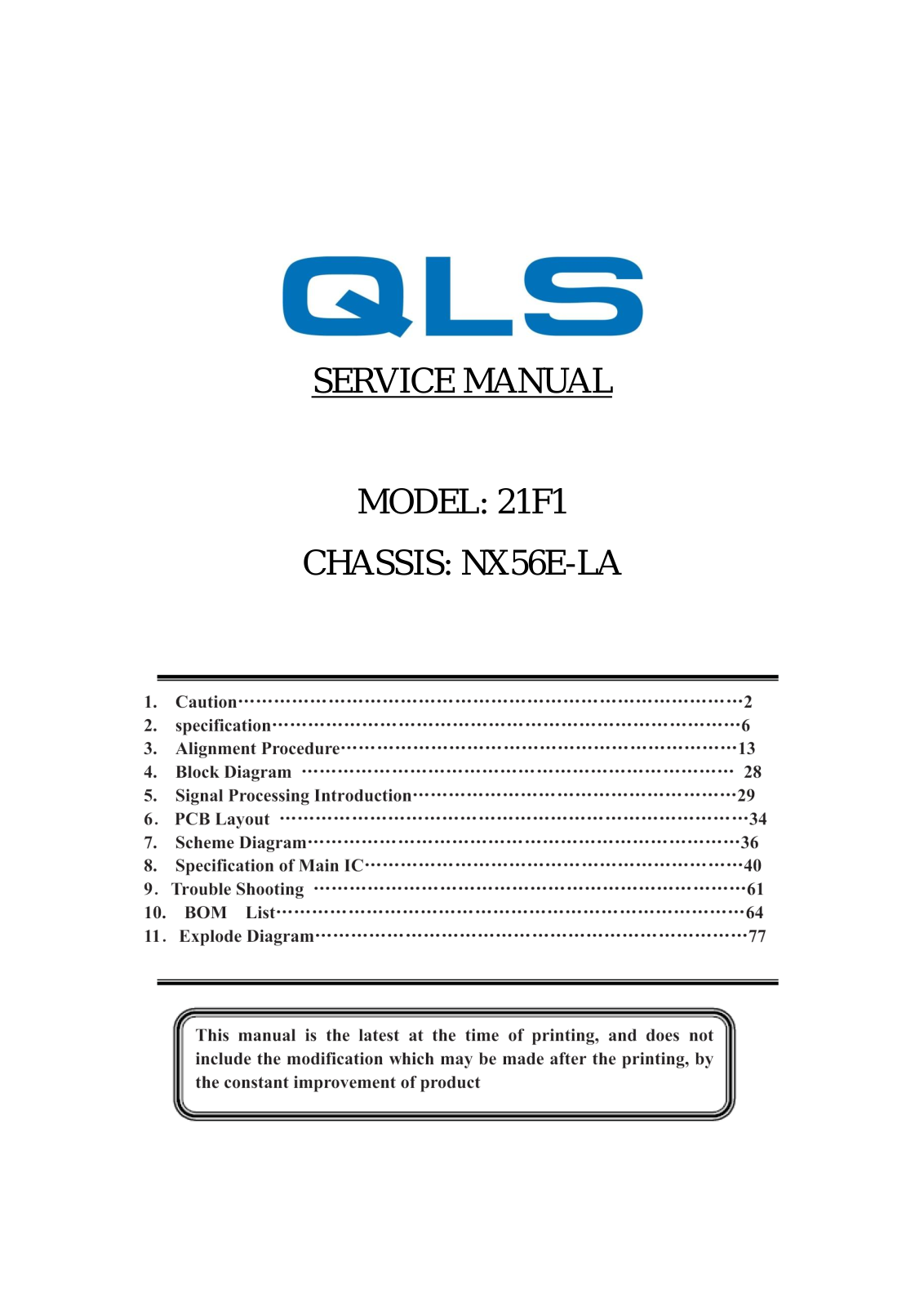 TCL 21k8u, AT2156 Service Manual