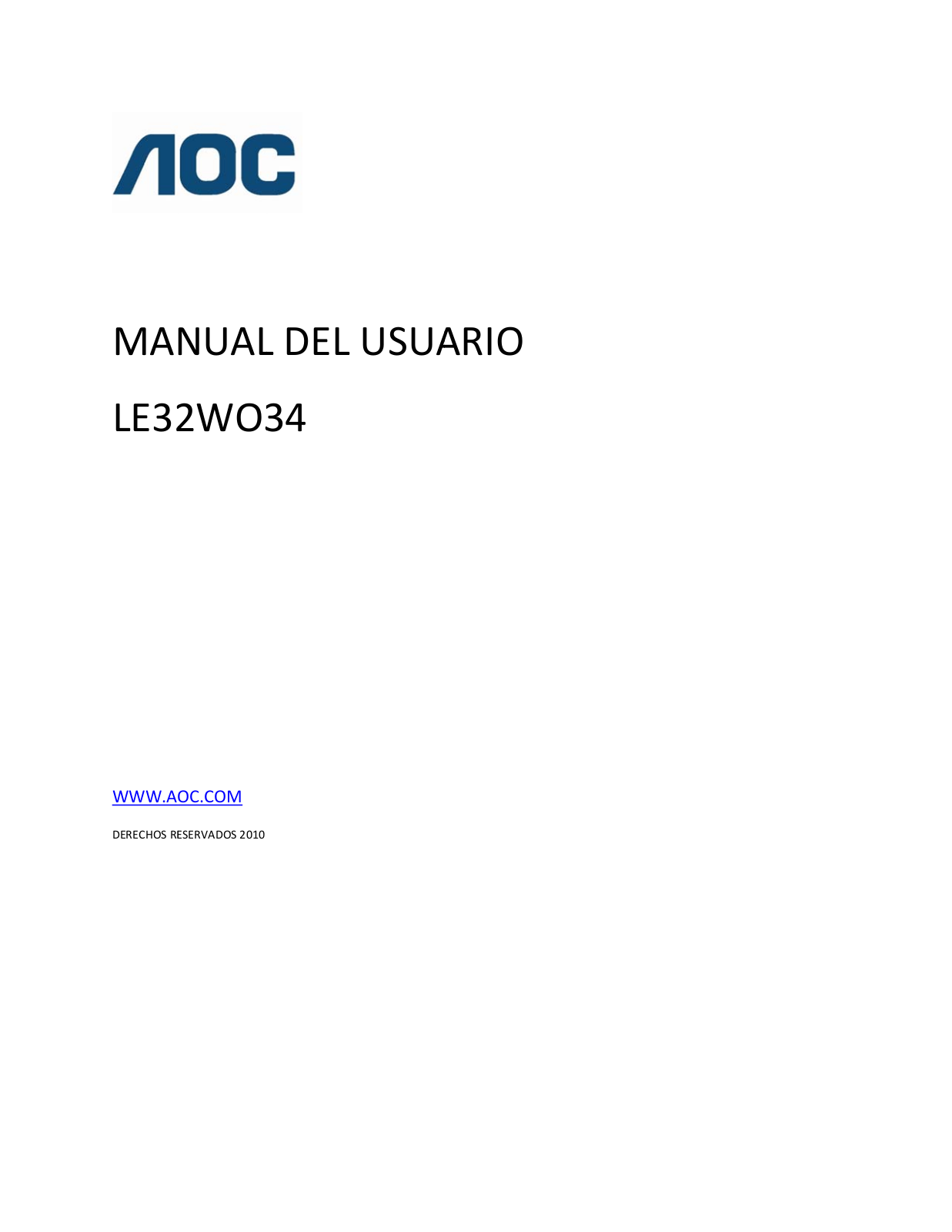 Aoc LE32W034 DATASHEET