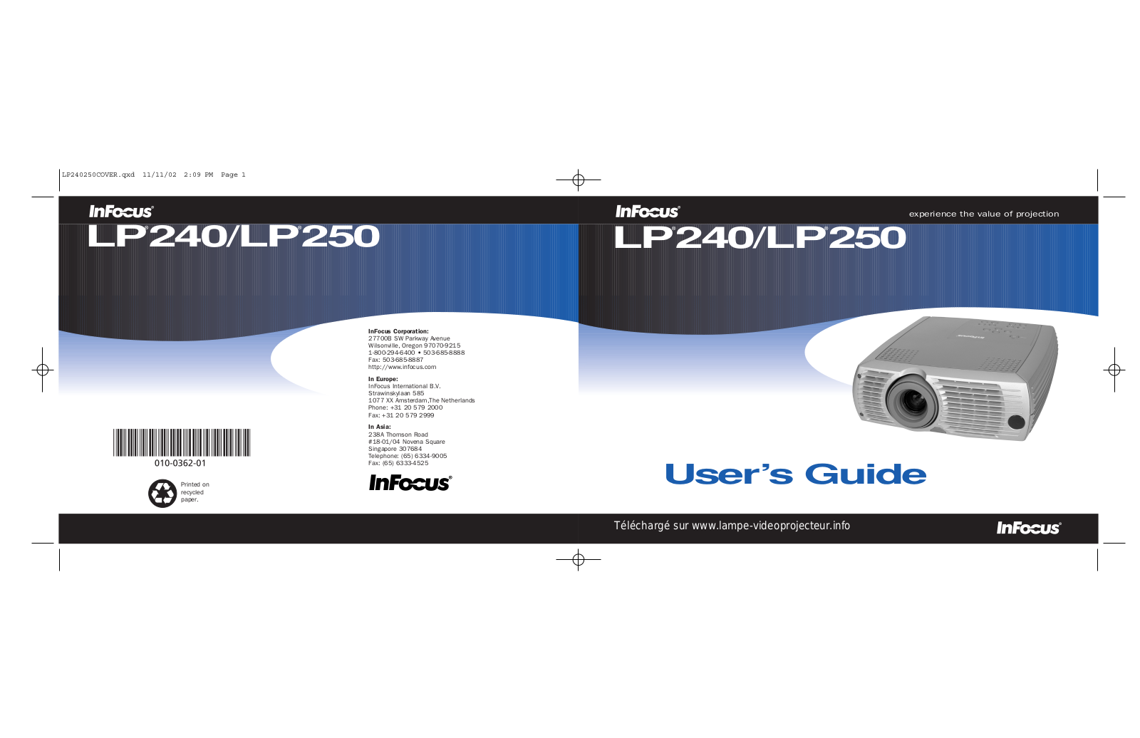 INFOCUS LP240 User Manual