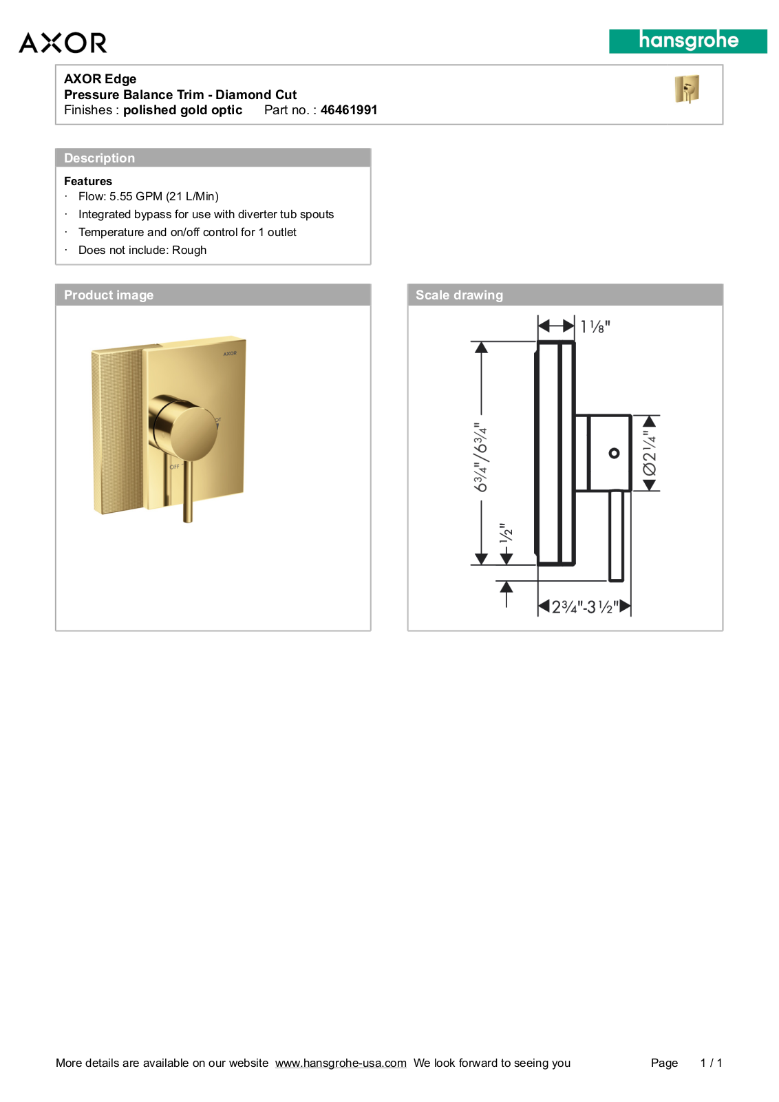 Axor BDJZ1081 Specifications - ManualMachine.com