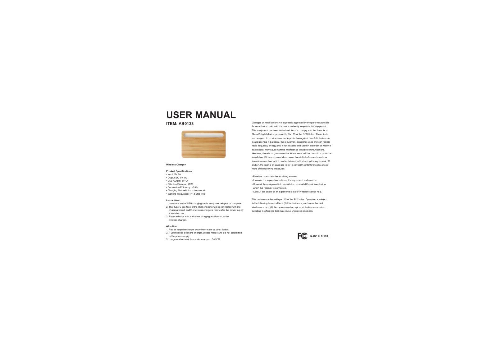 LEADER PREMIUMS AB0123 User Manual