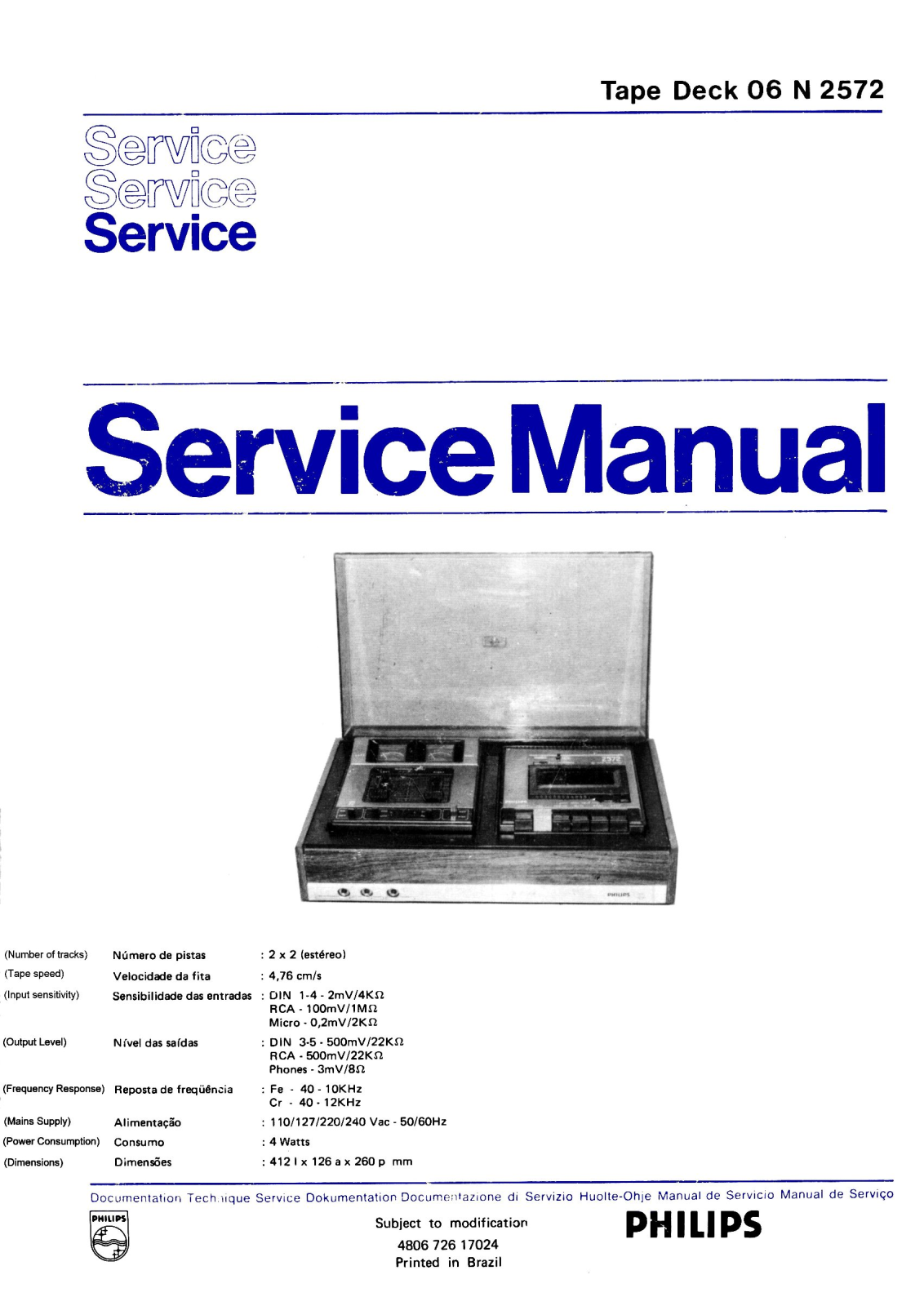 Philips N-2572 Service manual