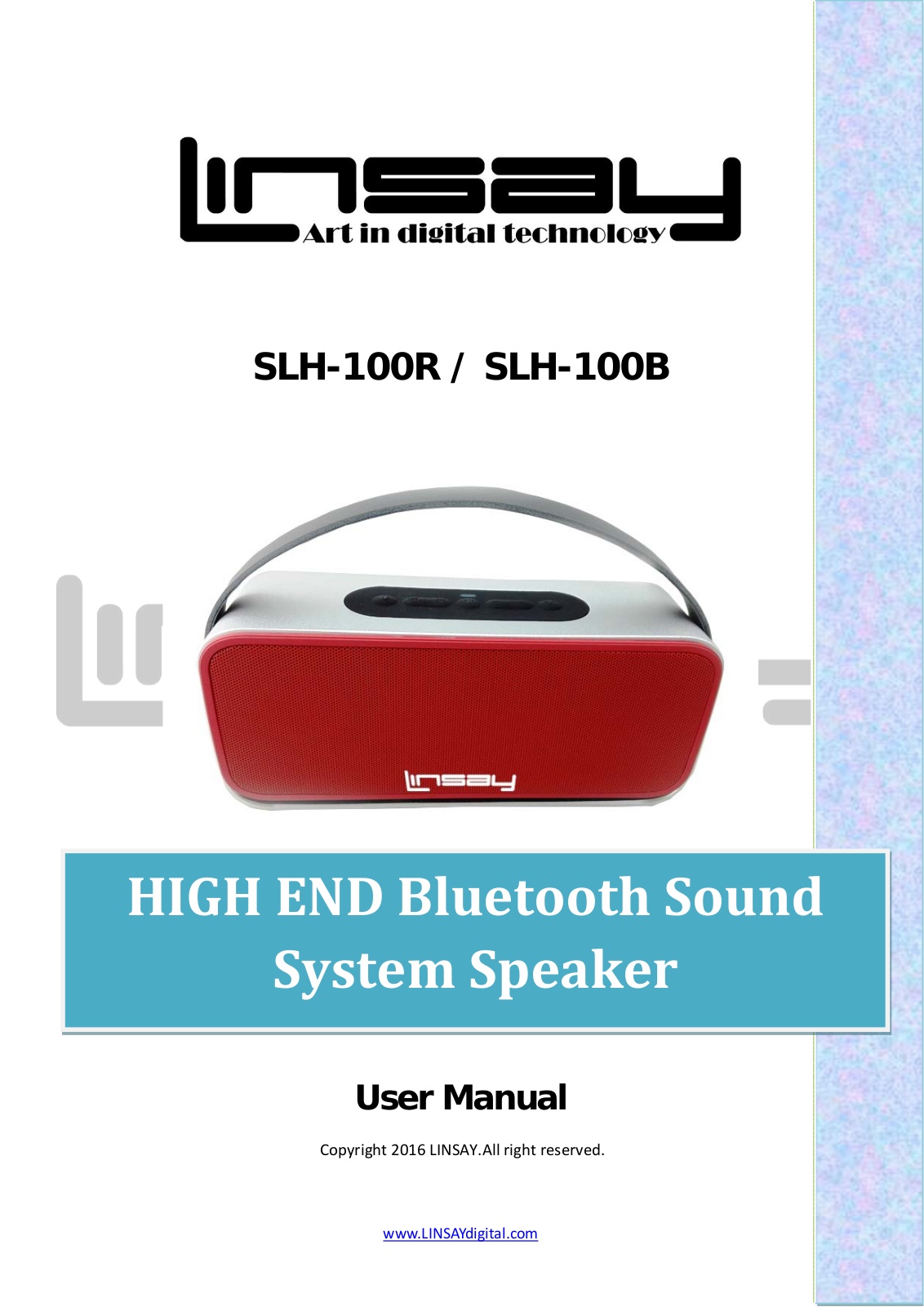 Amelia World LINSAY SLH-100R, SLH-100B User Manual