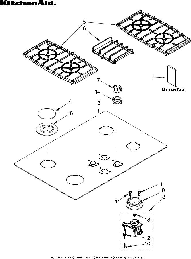 KitchenAid KGCC506RWW02 Parts List