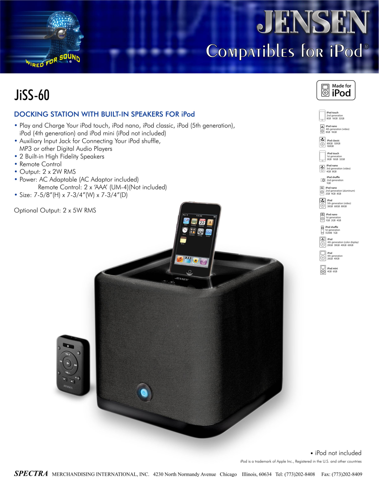 Jensen JISS-60 User Manual