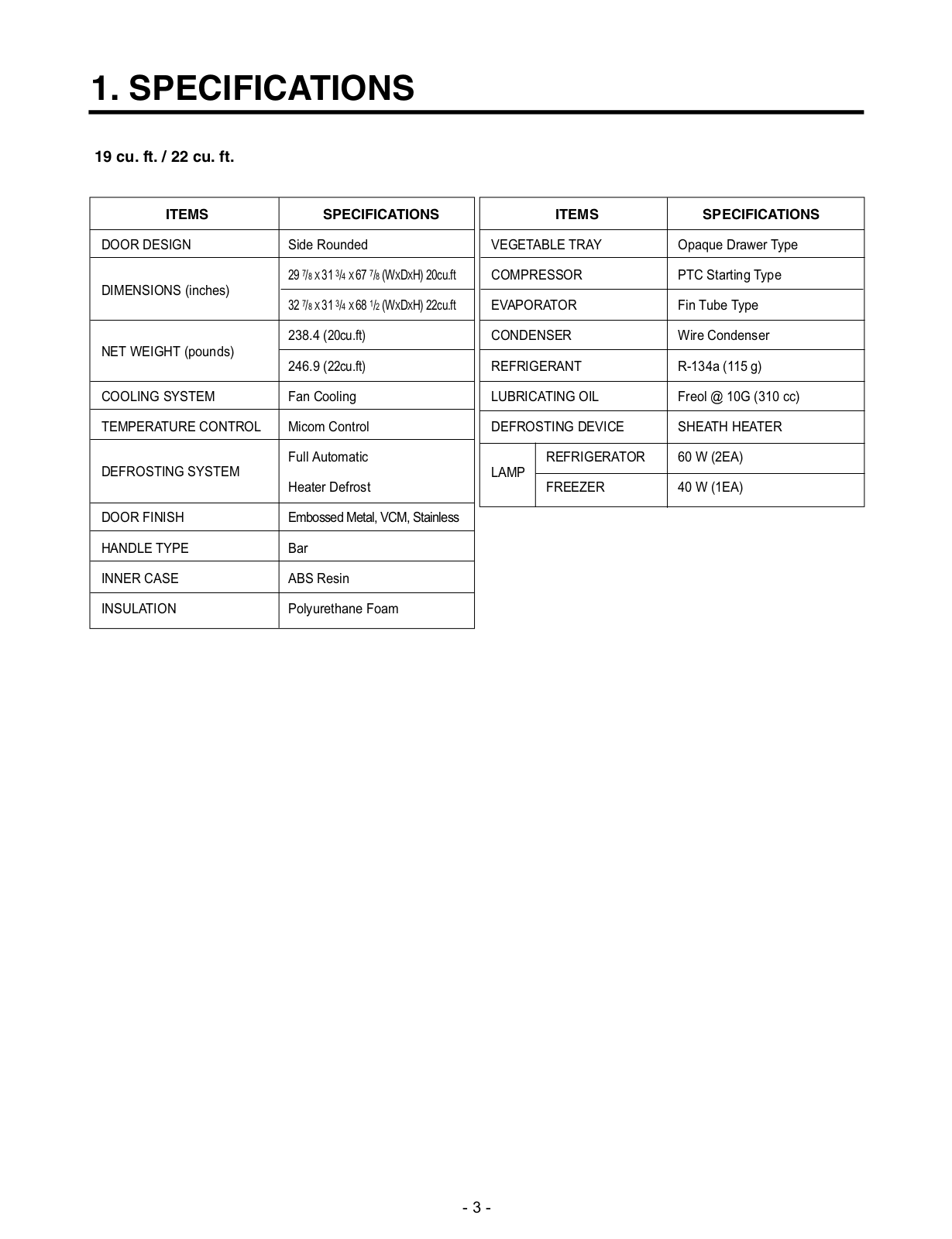 Espec LRBN20525 SPECIFICATIONS