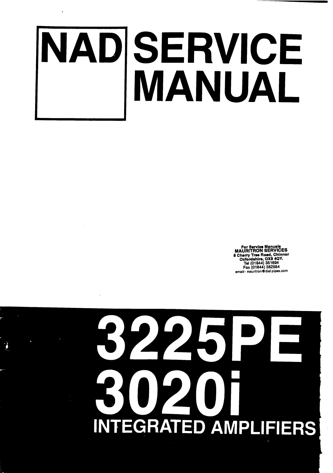 NAD 3020-I, 3225-PE Service manual