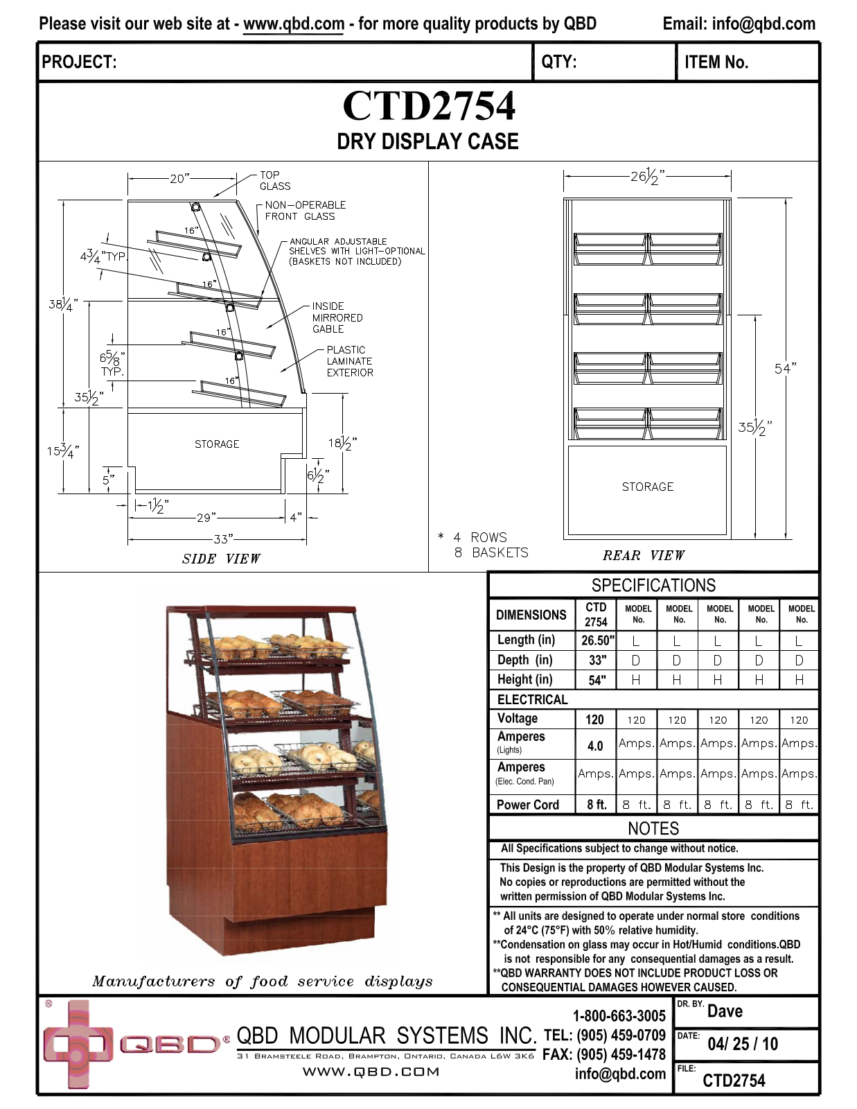 QBD CTD2754 User Manual