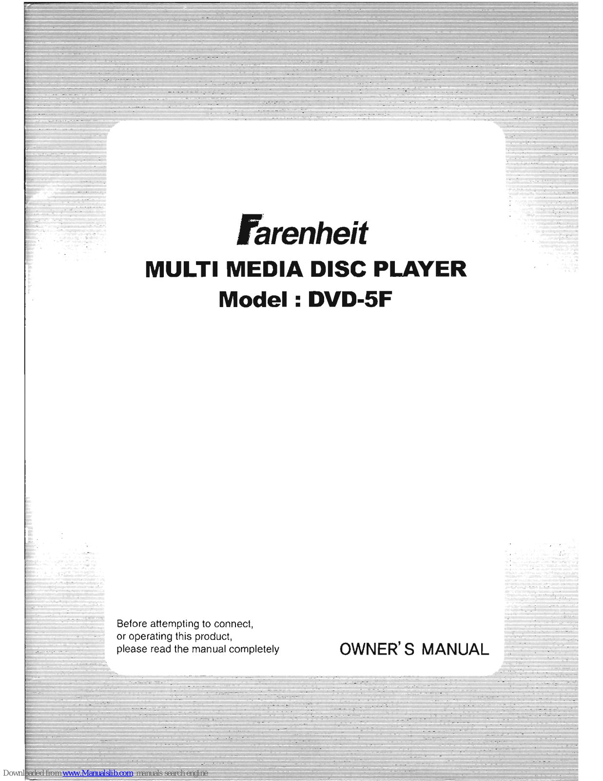 Farenheit DVD-5F Owner's Manual