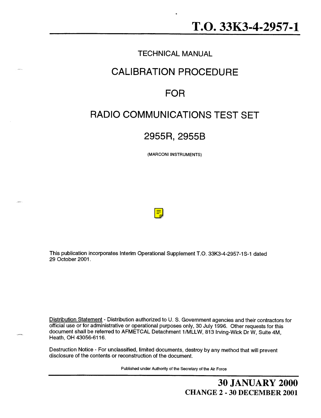 Marconi 2955B, 2955R Service Manual