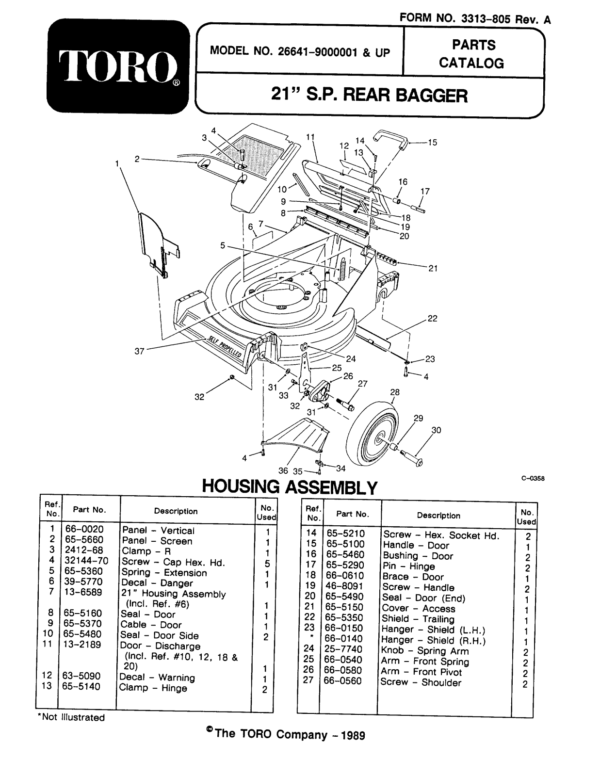 Toro 26641 Parts Catalogue