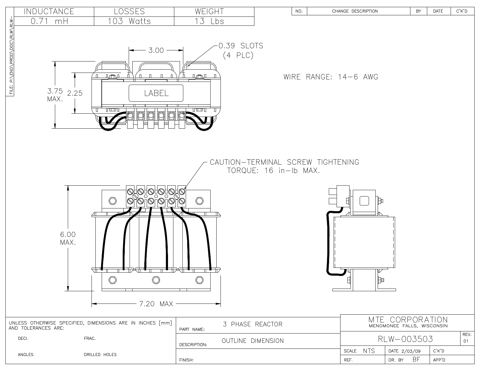 MTE RLW-003503 CAD Drawings