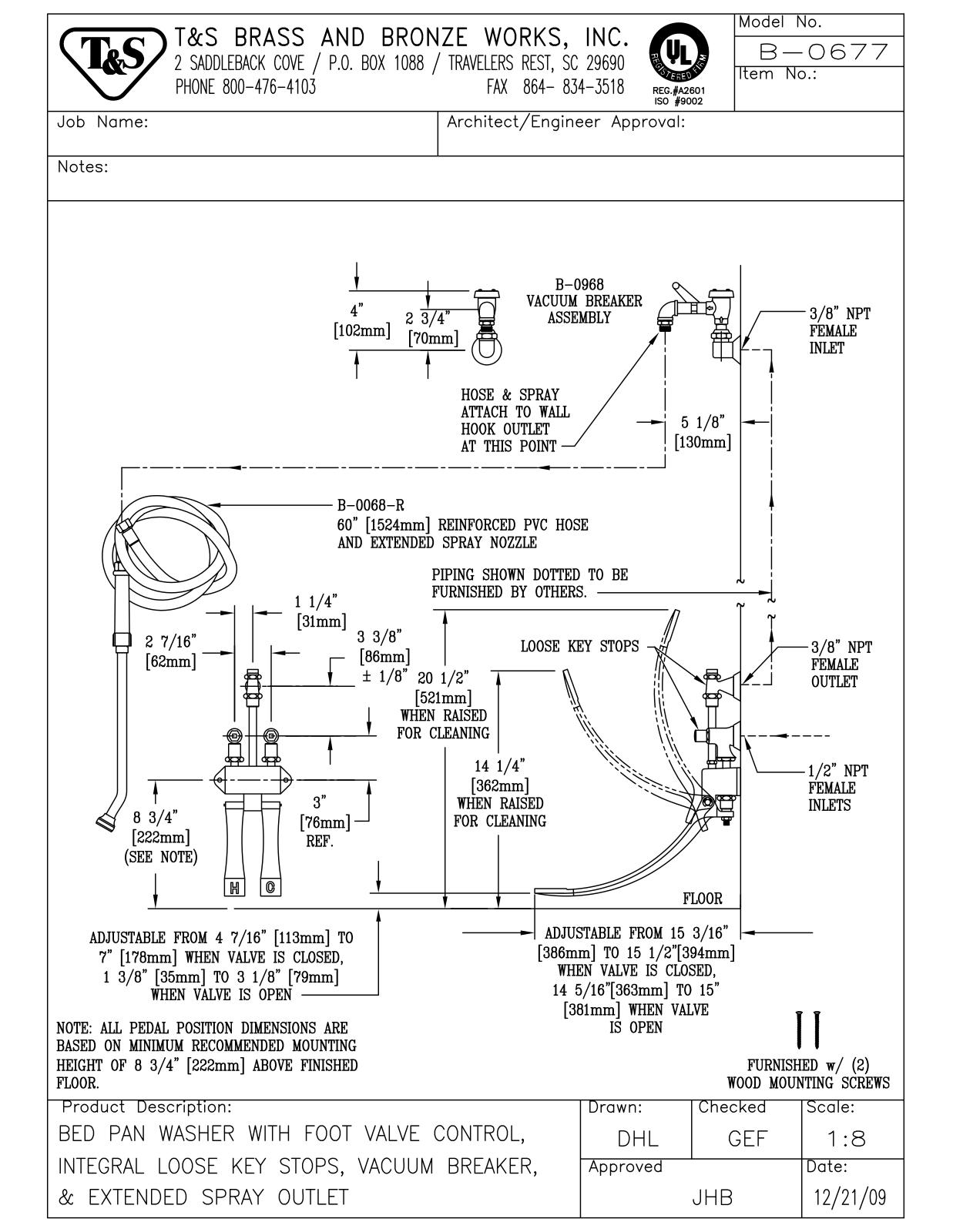 T & S Brass & Bronze Works B-0677 General Manual