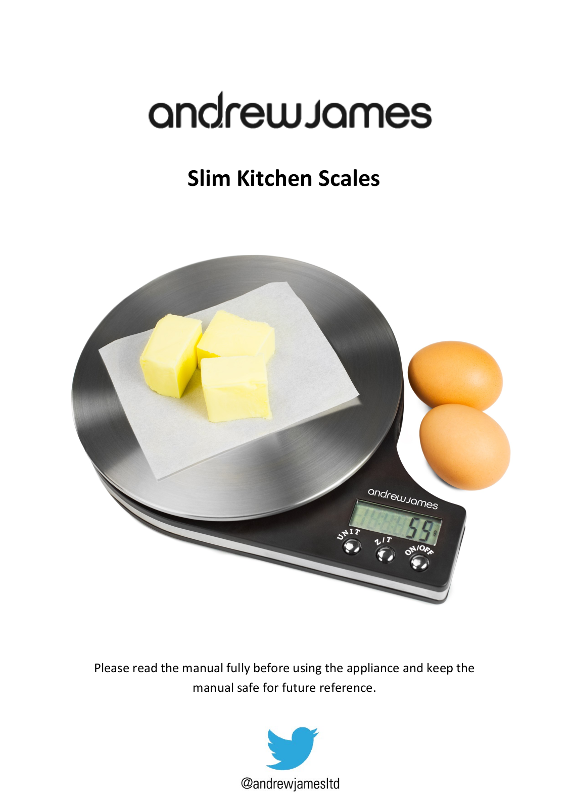 Andrew James Slim Kitchen Scales User Manual