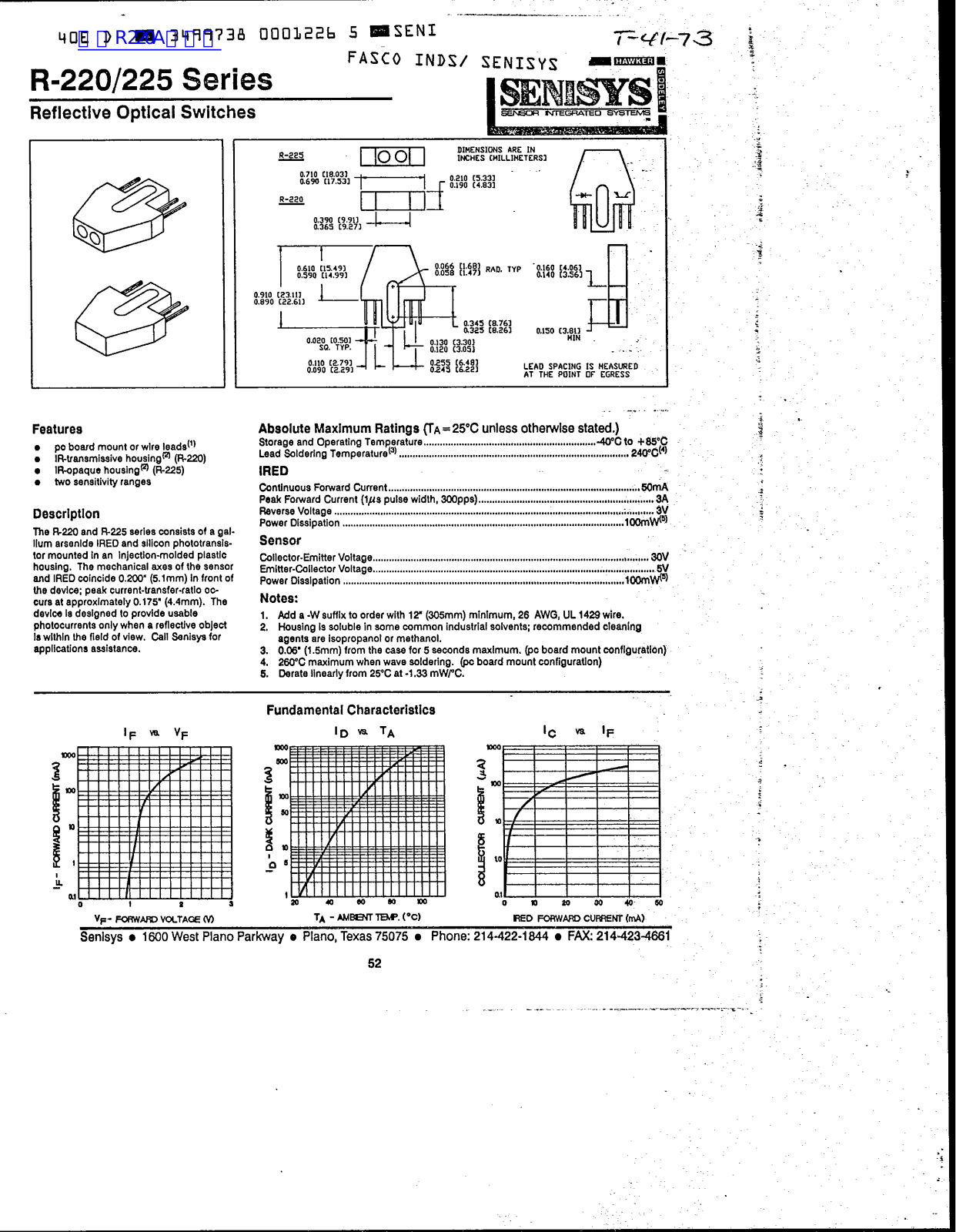 SENISYS R-220, R-225 User Manual