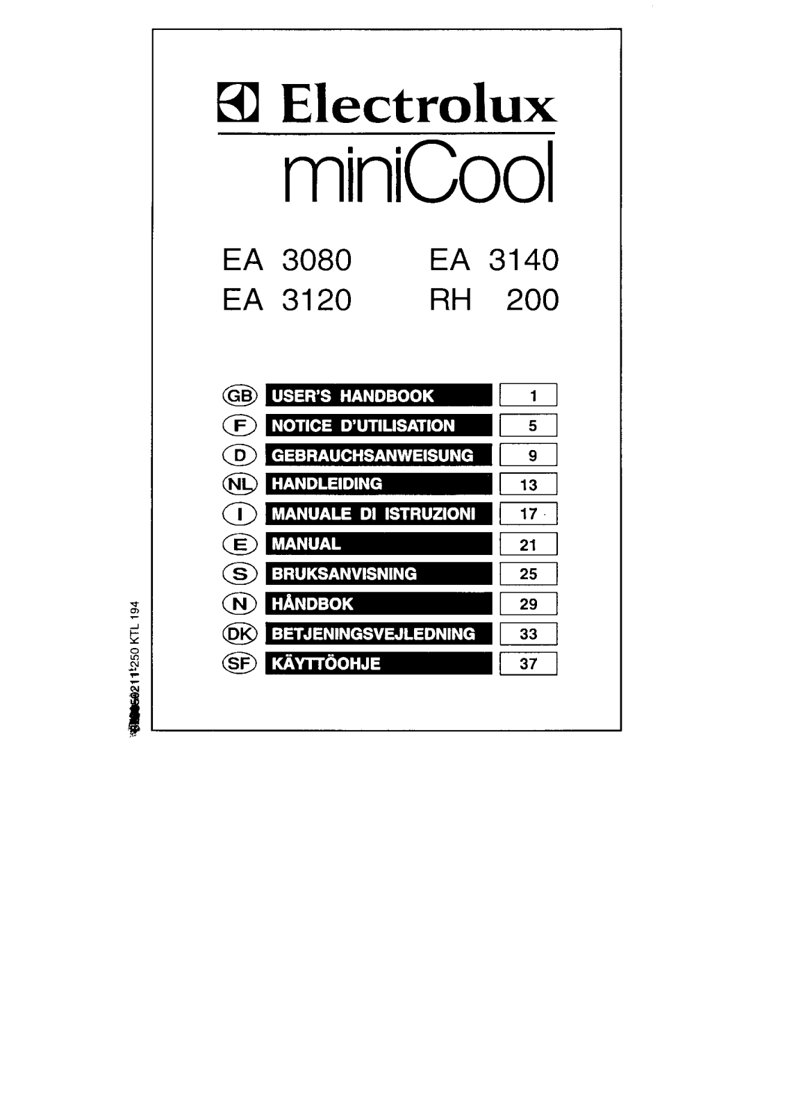 AEG RH200LD, RH200LDX, RH200D User Manual