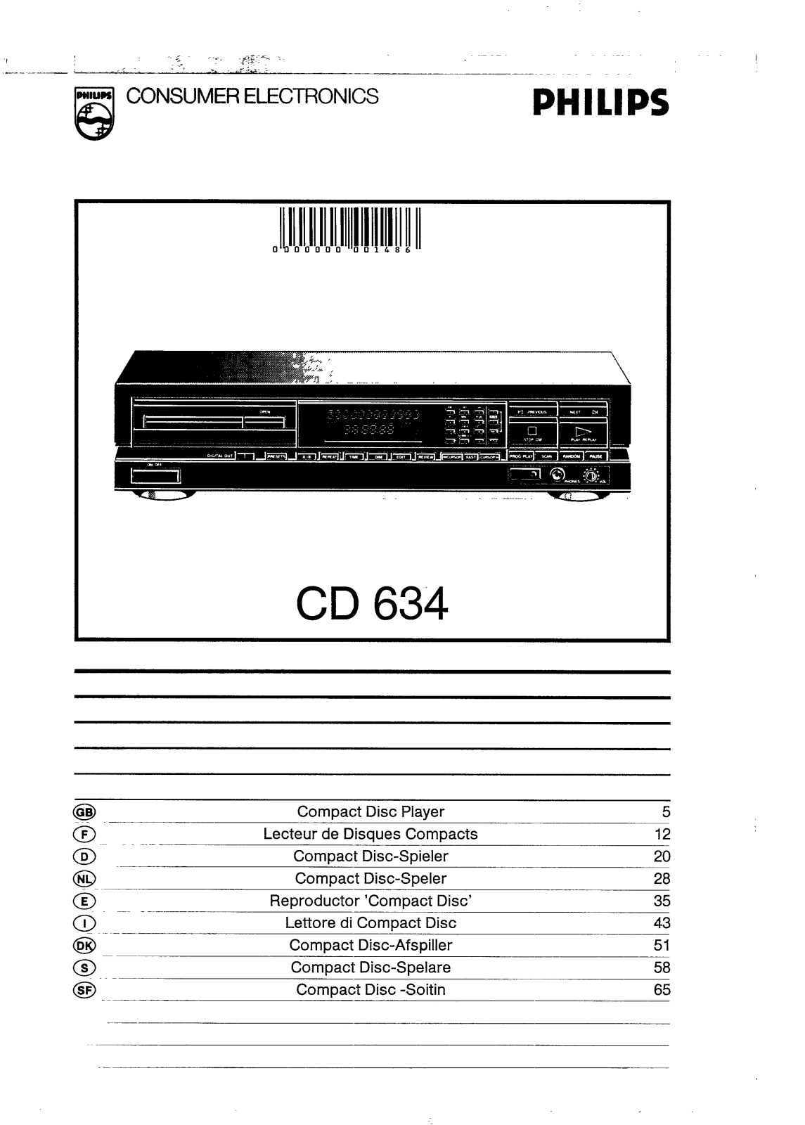 Philips CD634 User Manual