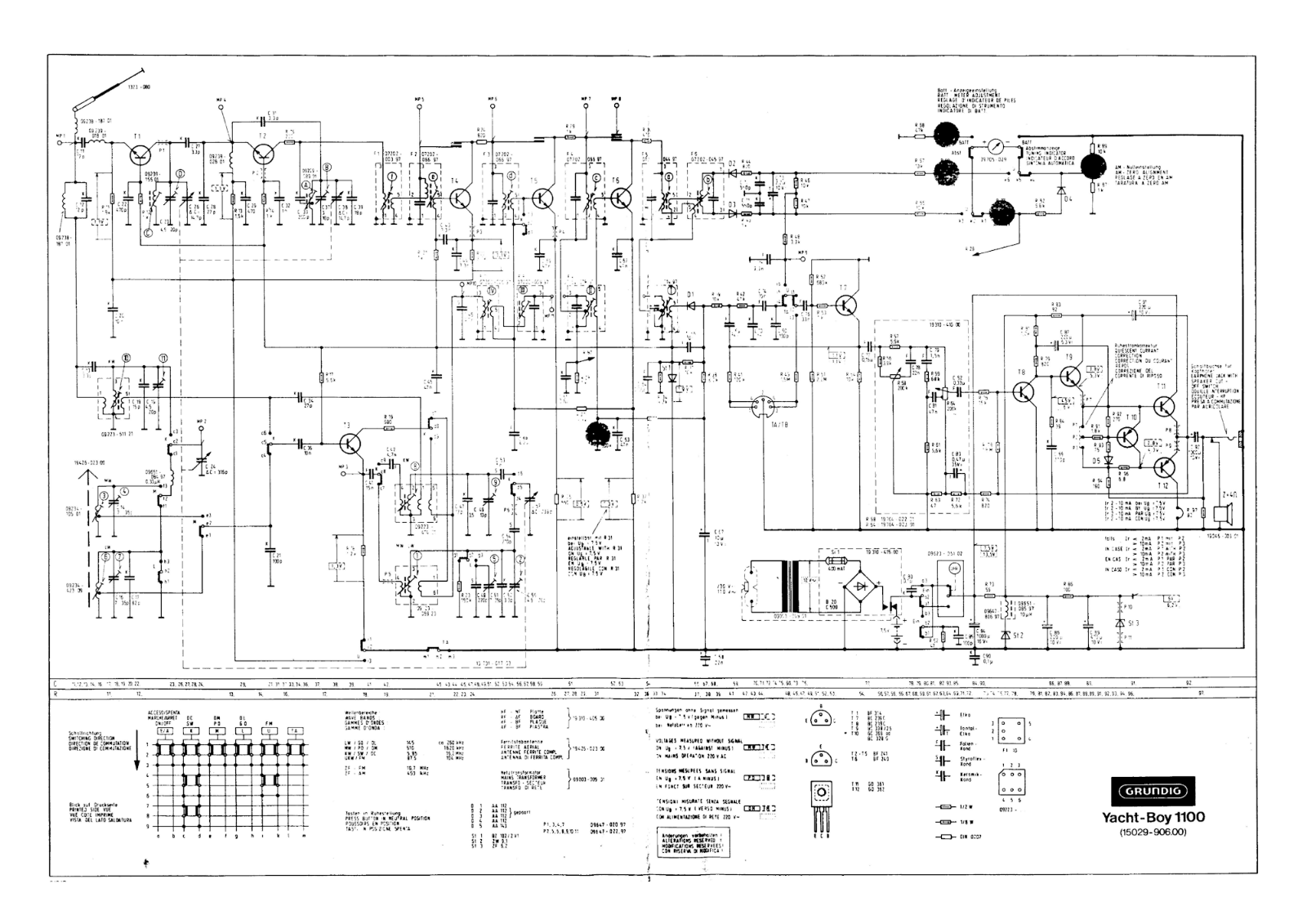 Grundig Yacht-Boy-1100 Schematic