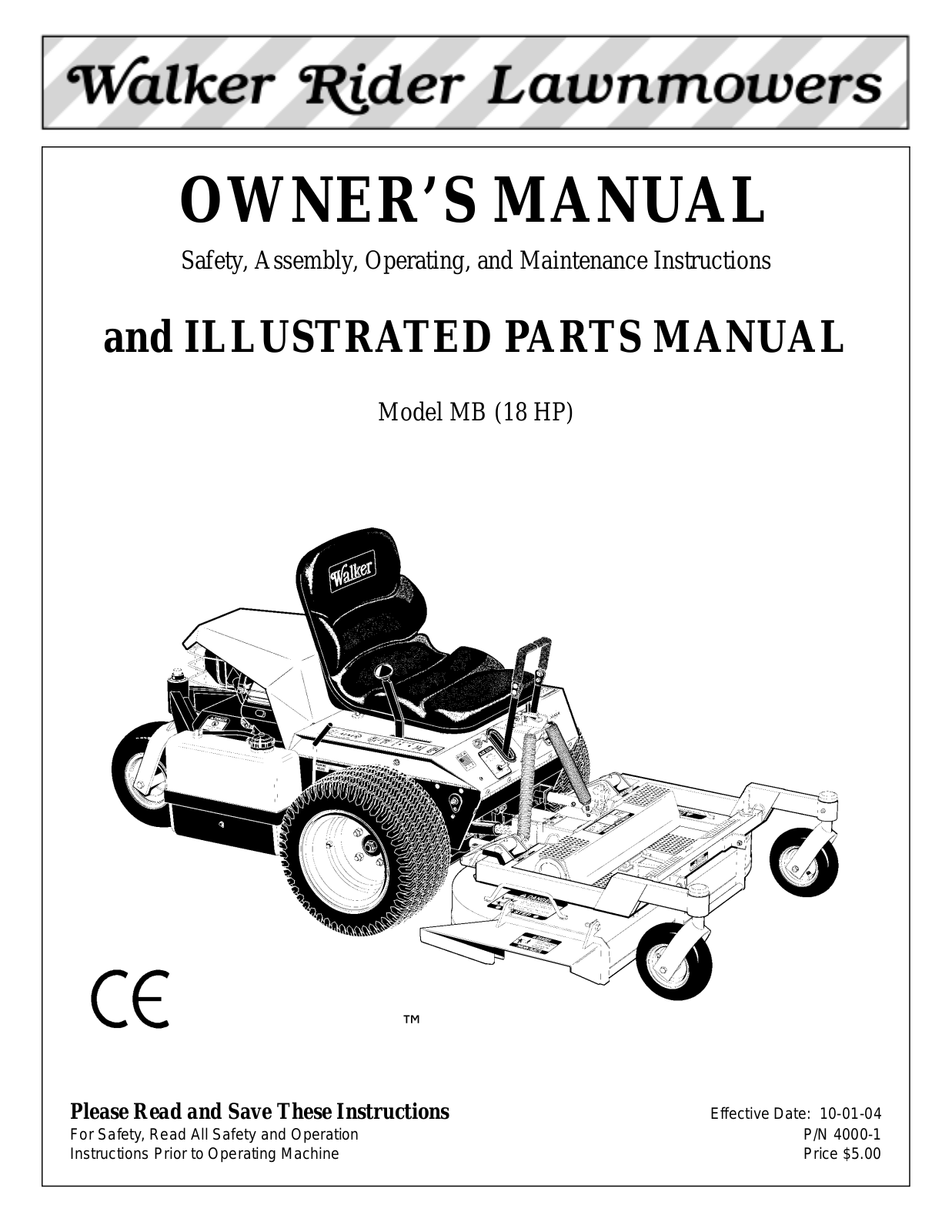 Walker MB 18 HP User Manual