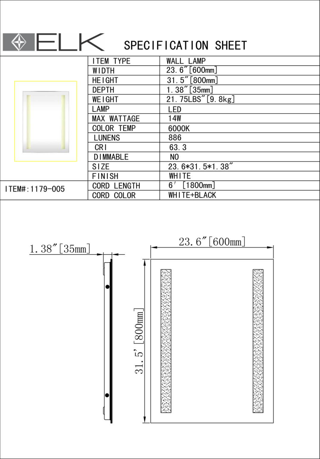 ELK Home 1179005 User Manual