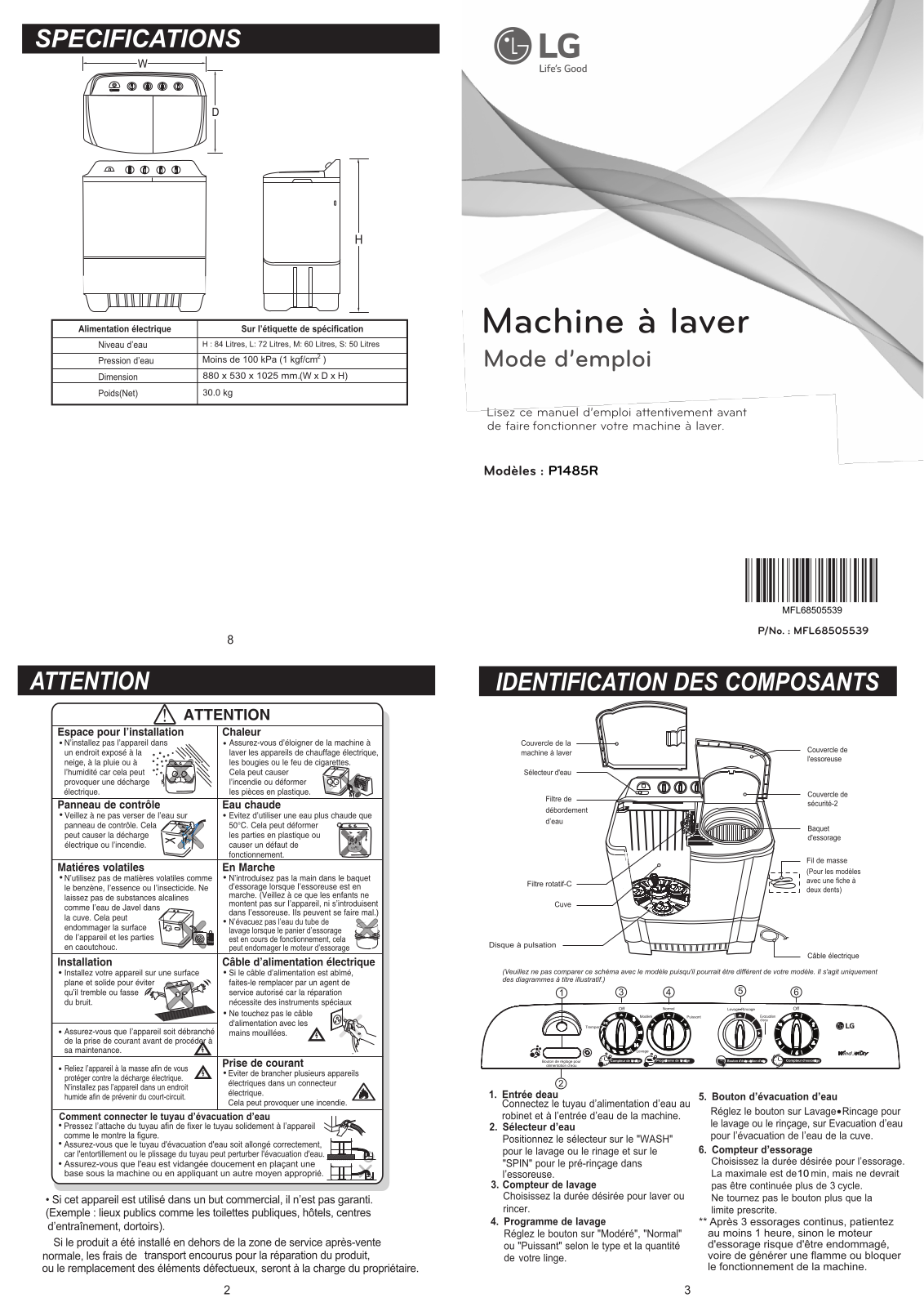 LG P1485R User manual