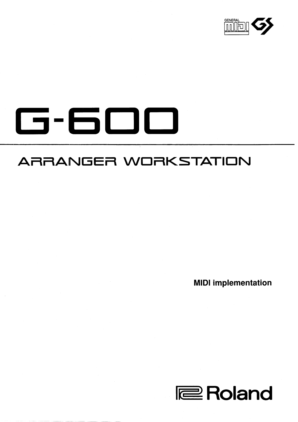 Roland G 600 Service Manual