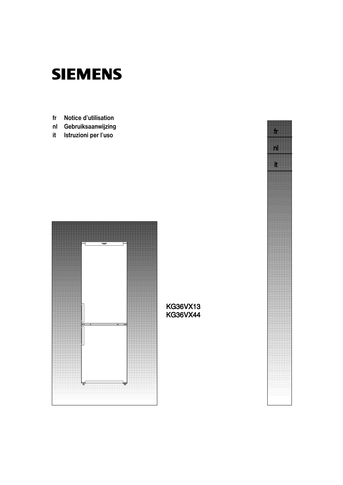 SIEMENS KG36VX13 User Manual