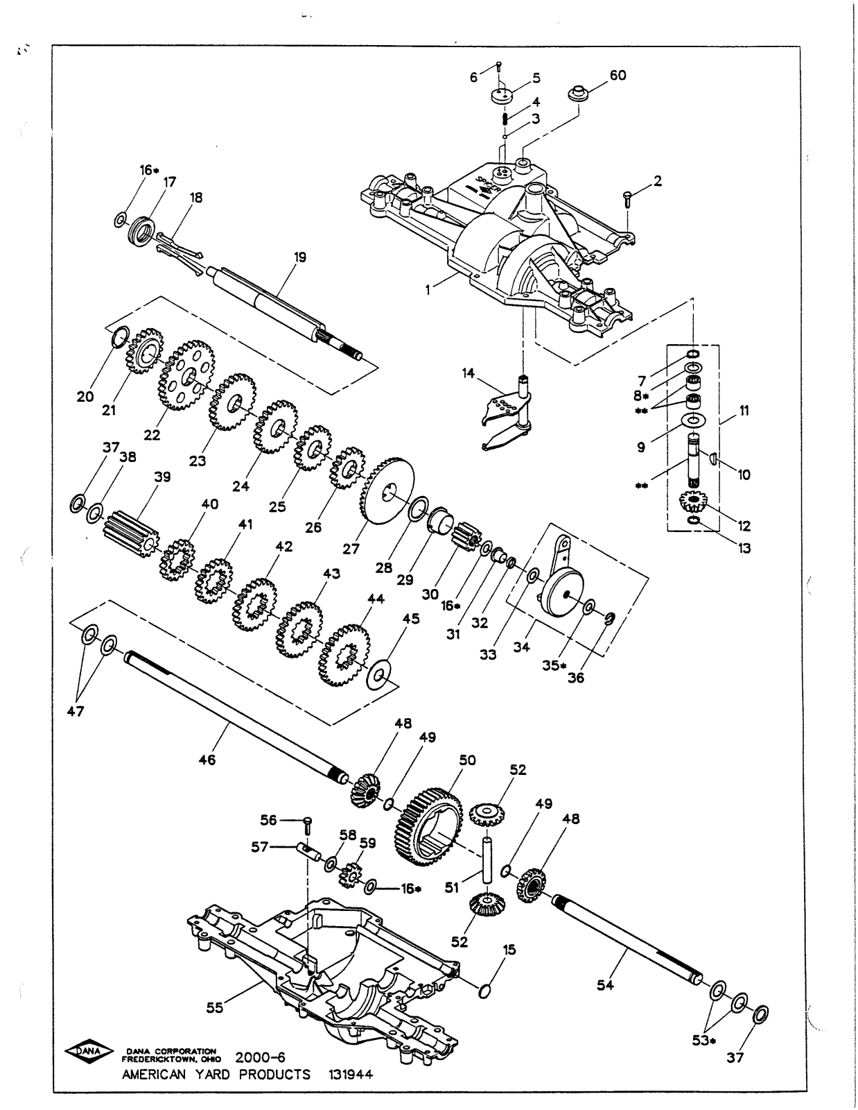 Dana 2000-6 Parts List