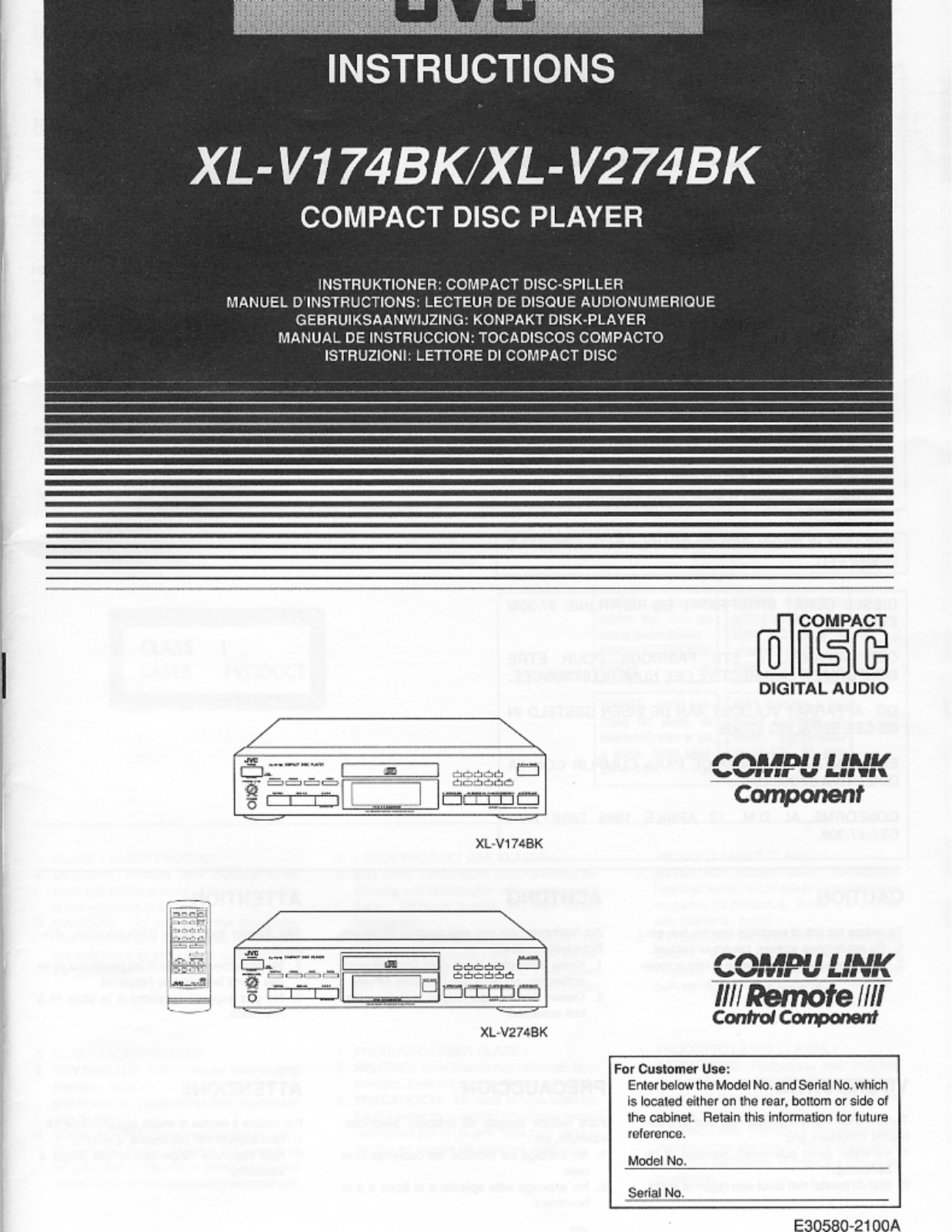 JVC XLV-174-BK Owners manual