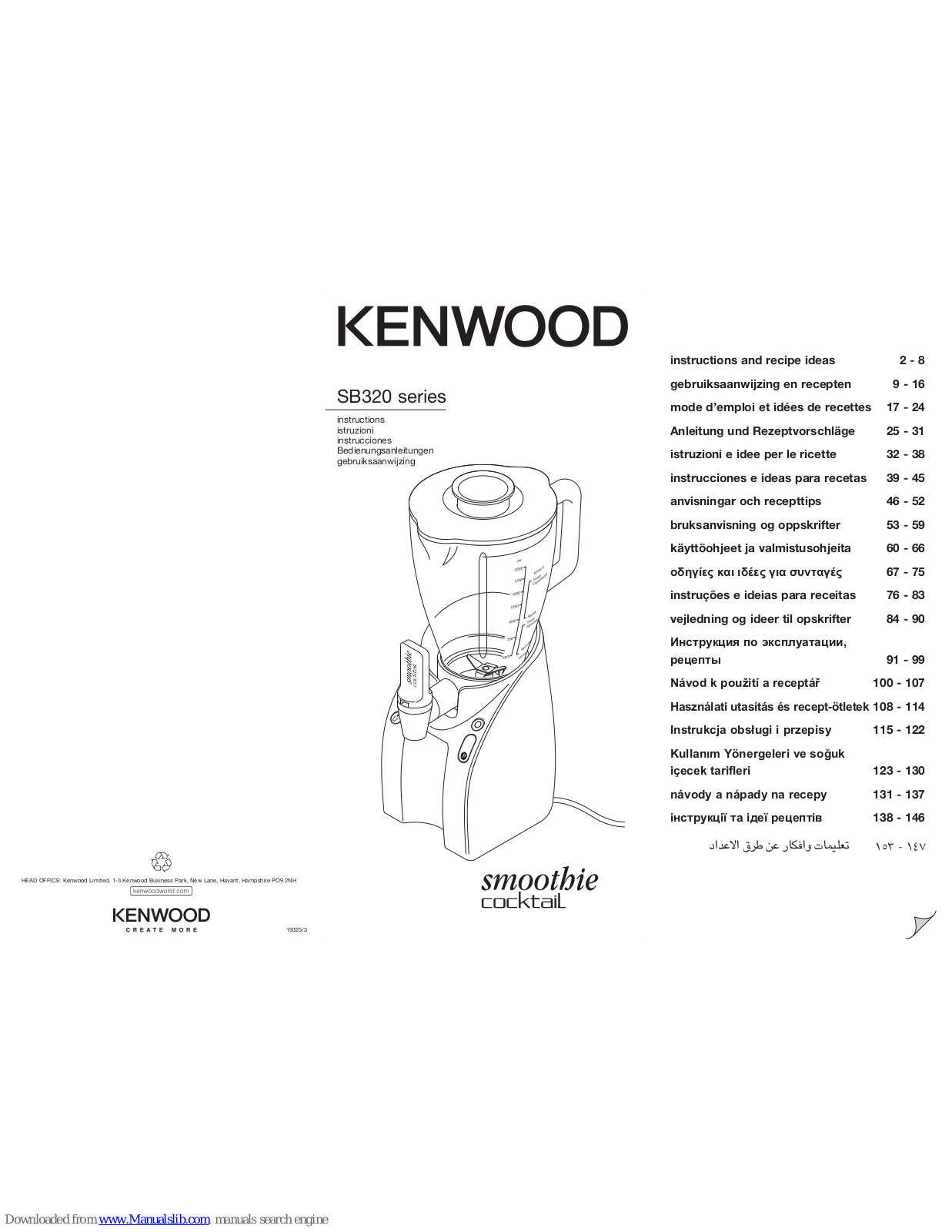 Kenwood SB320 series Instruction Manual