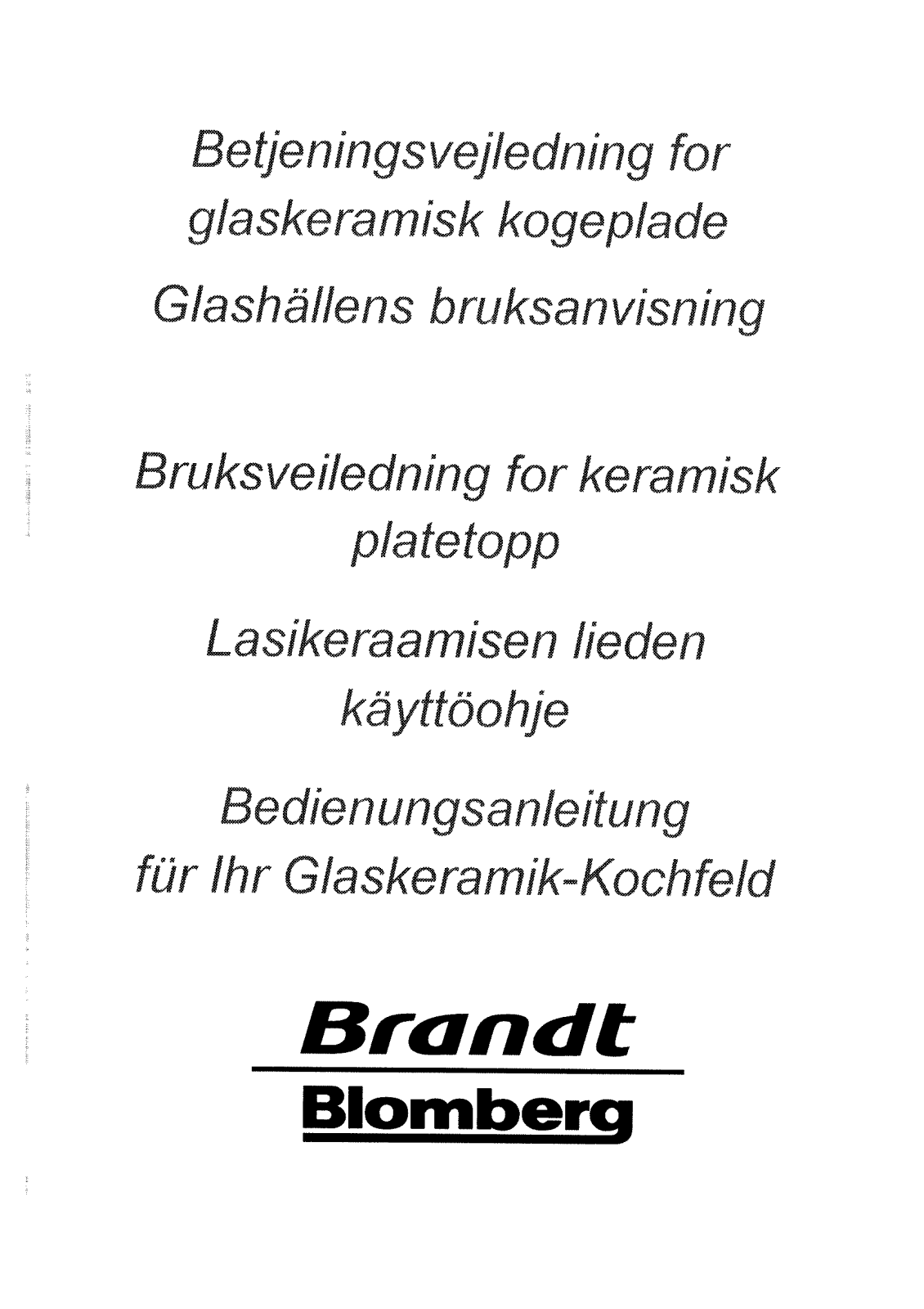 BRANDT HHH75B5N User Manual