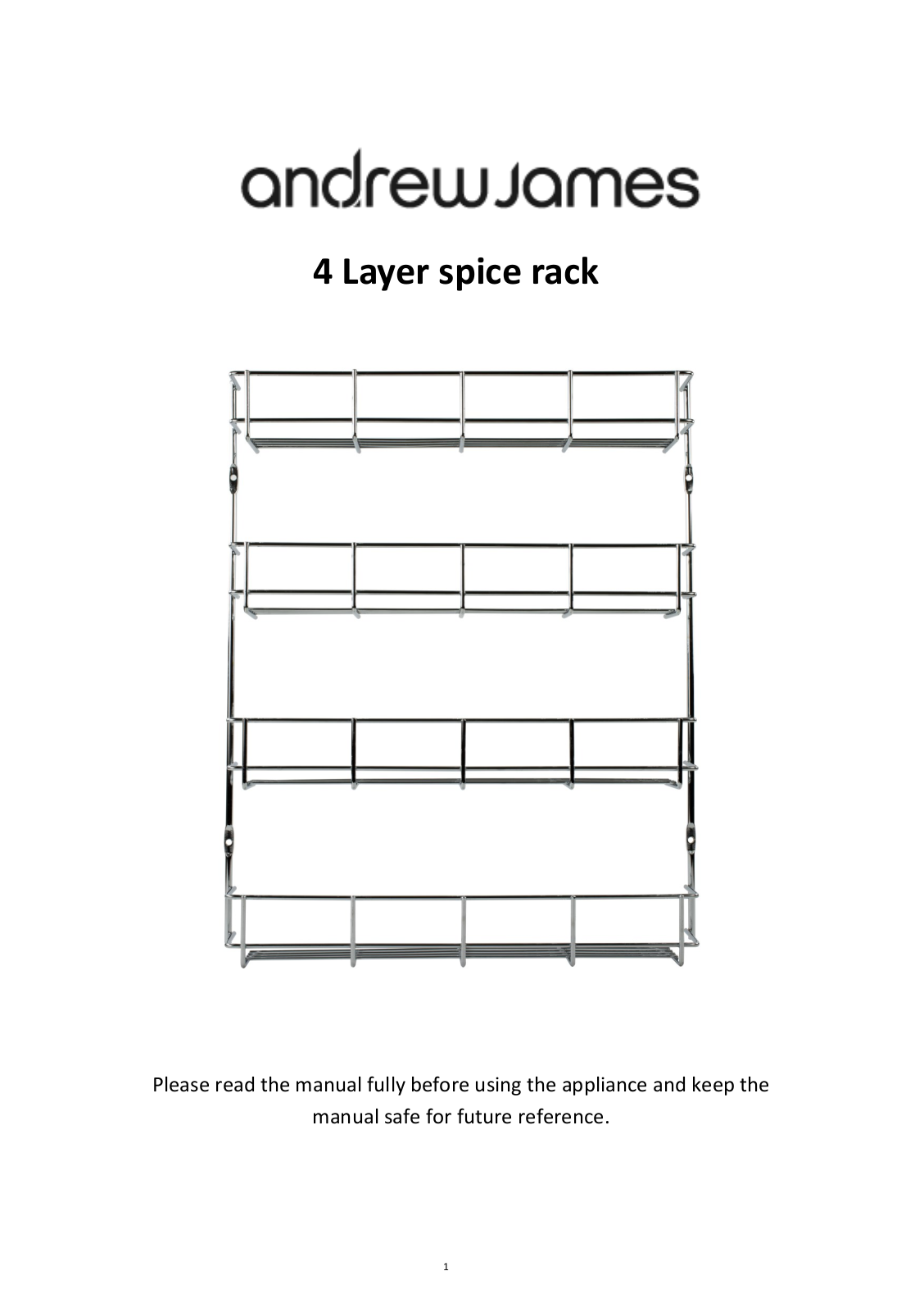 Andrew James 4 Tier Spice Rack User Manual