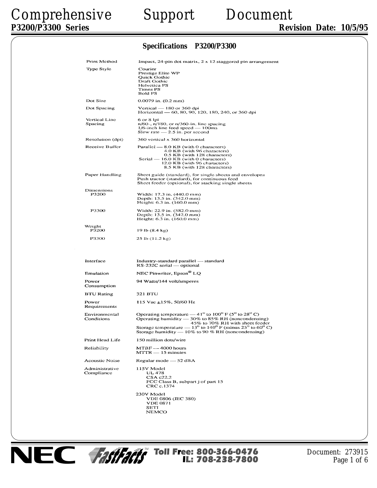 NEC Pinwriter P3300 User Guide